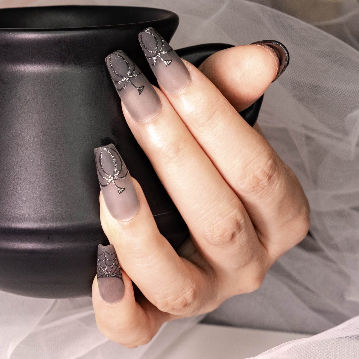 Gothic Pumpkin Glimmer Press On Nail