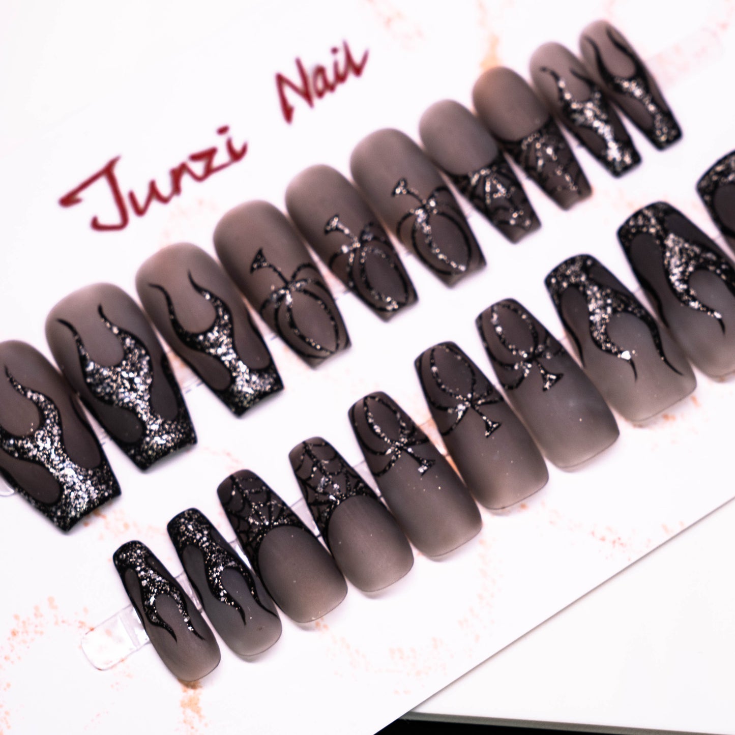 Gothic Pumpkin Glimmer Press On Nail