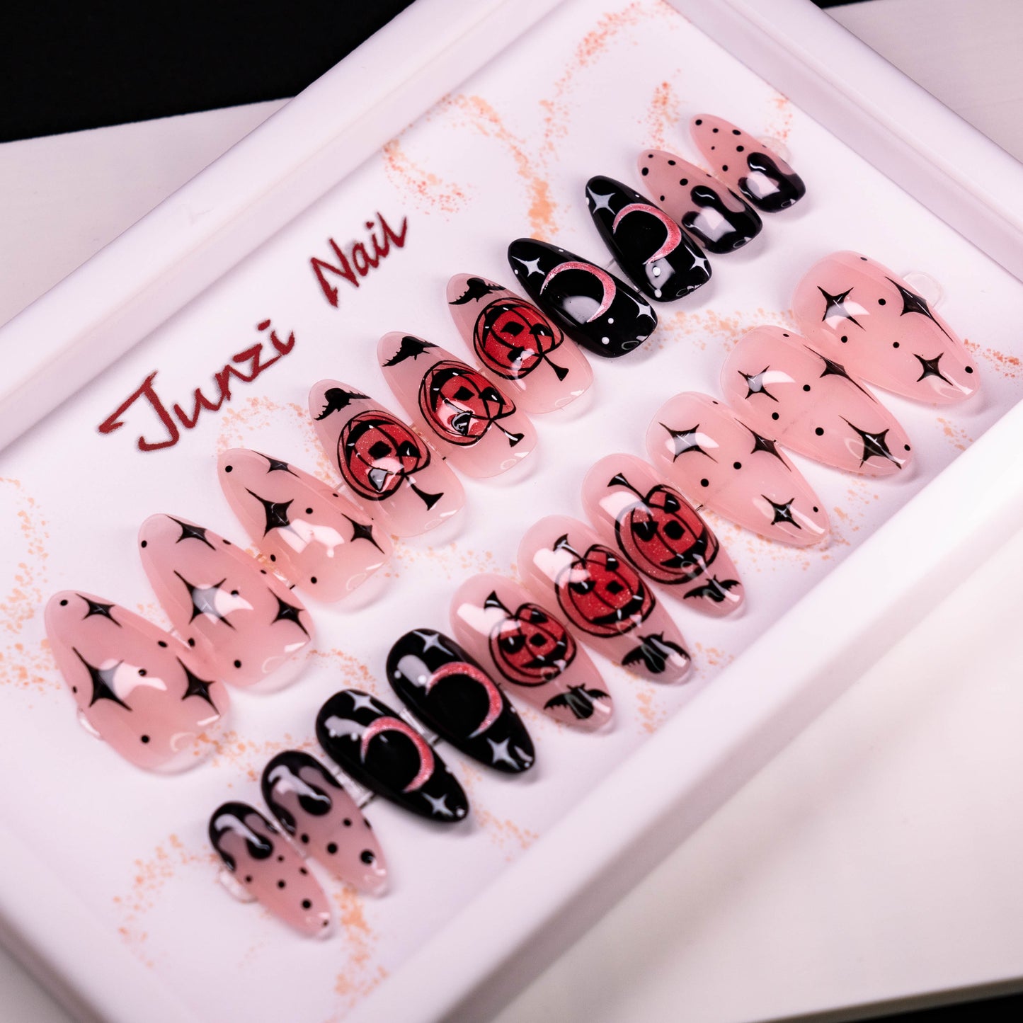Gothic Harvest Moonset Halloween Press On Nail