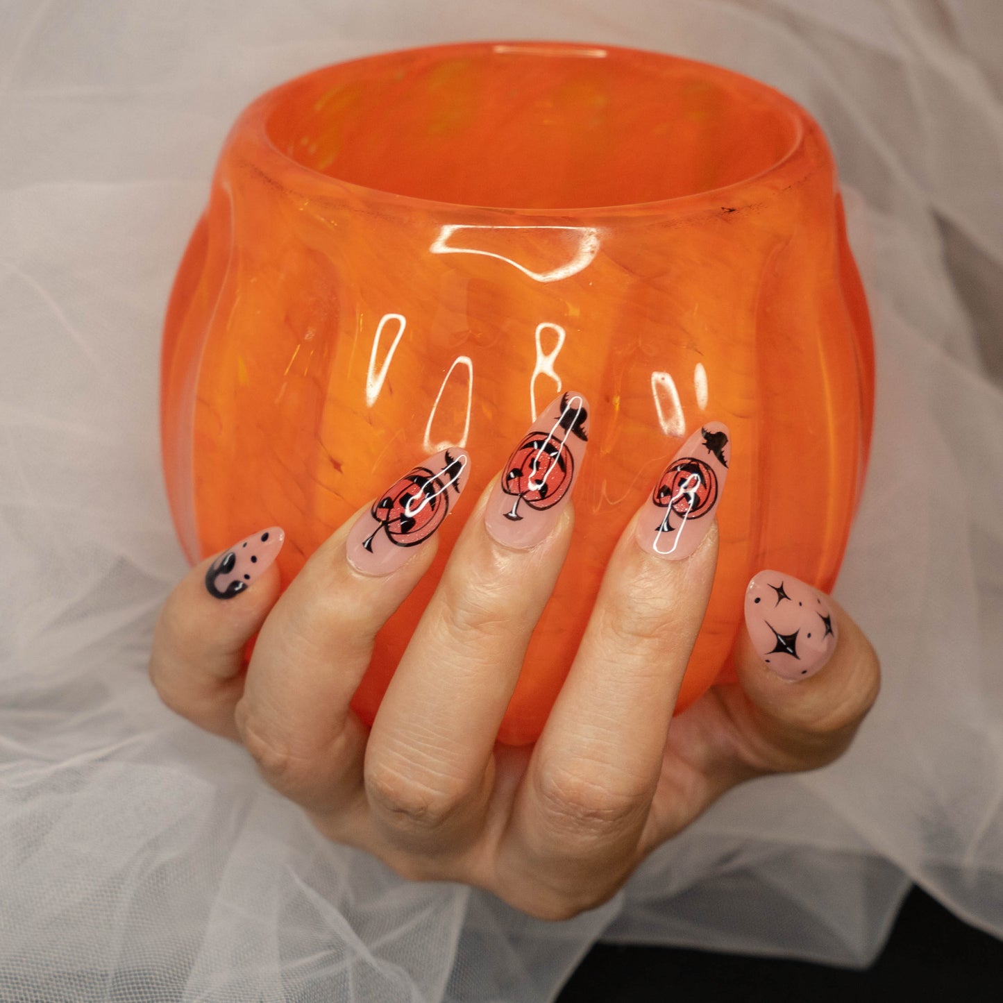 Gothic Harvest Moonset Halloween Press On Nail