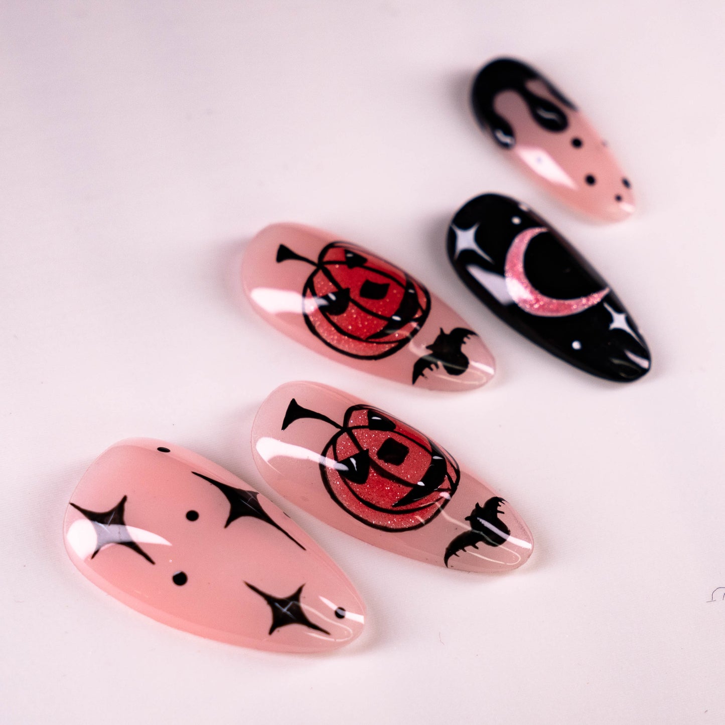 Gothic Harvest Moonset Halloween Press On Nail