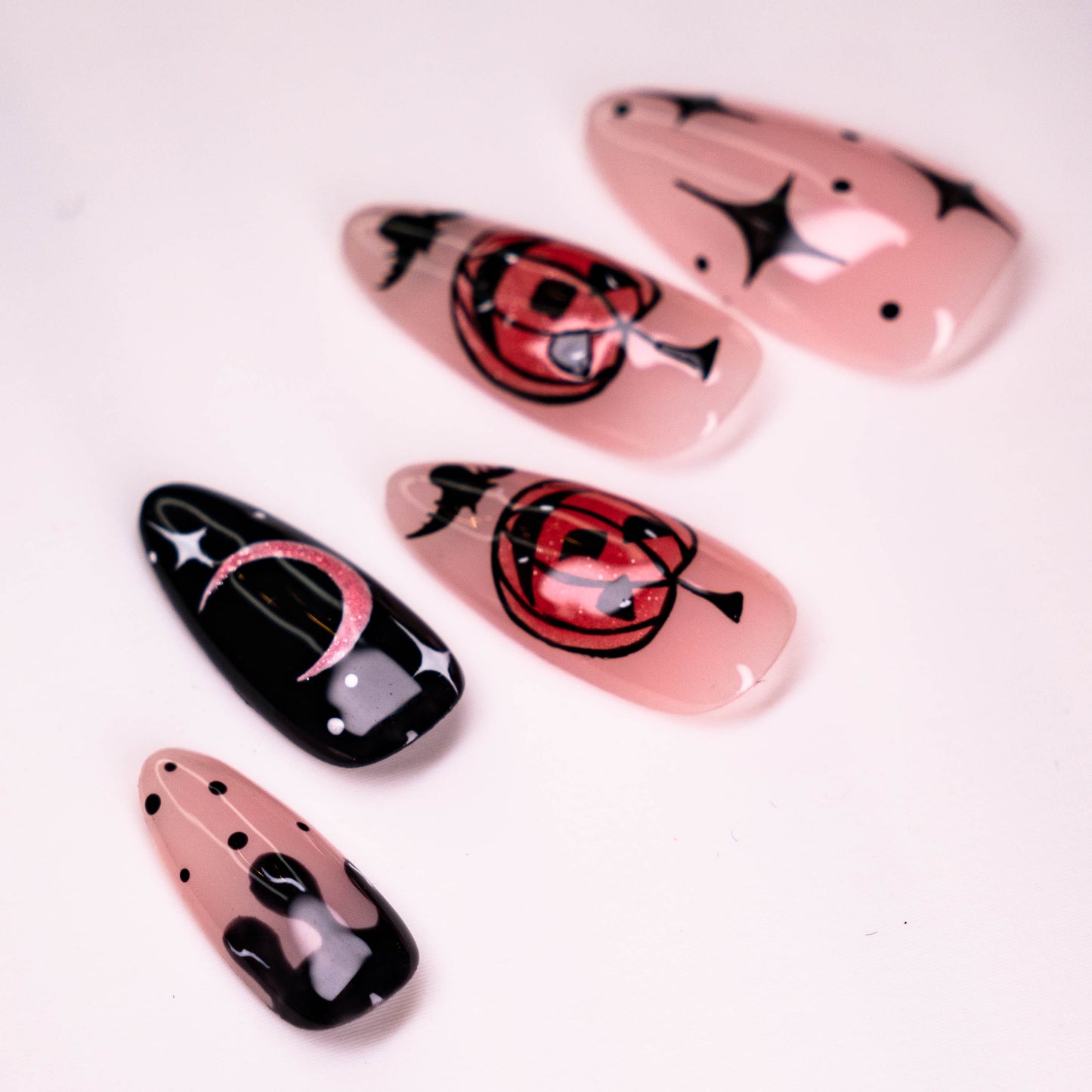 Gothic Harvest Moonset Halloween Press On Nail