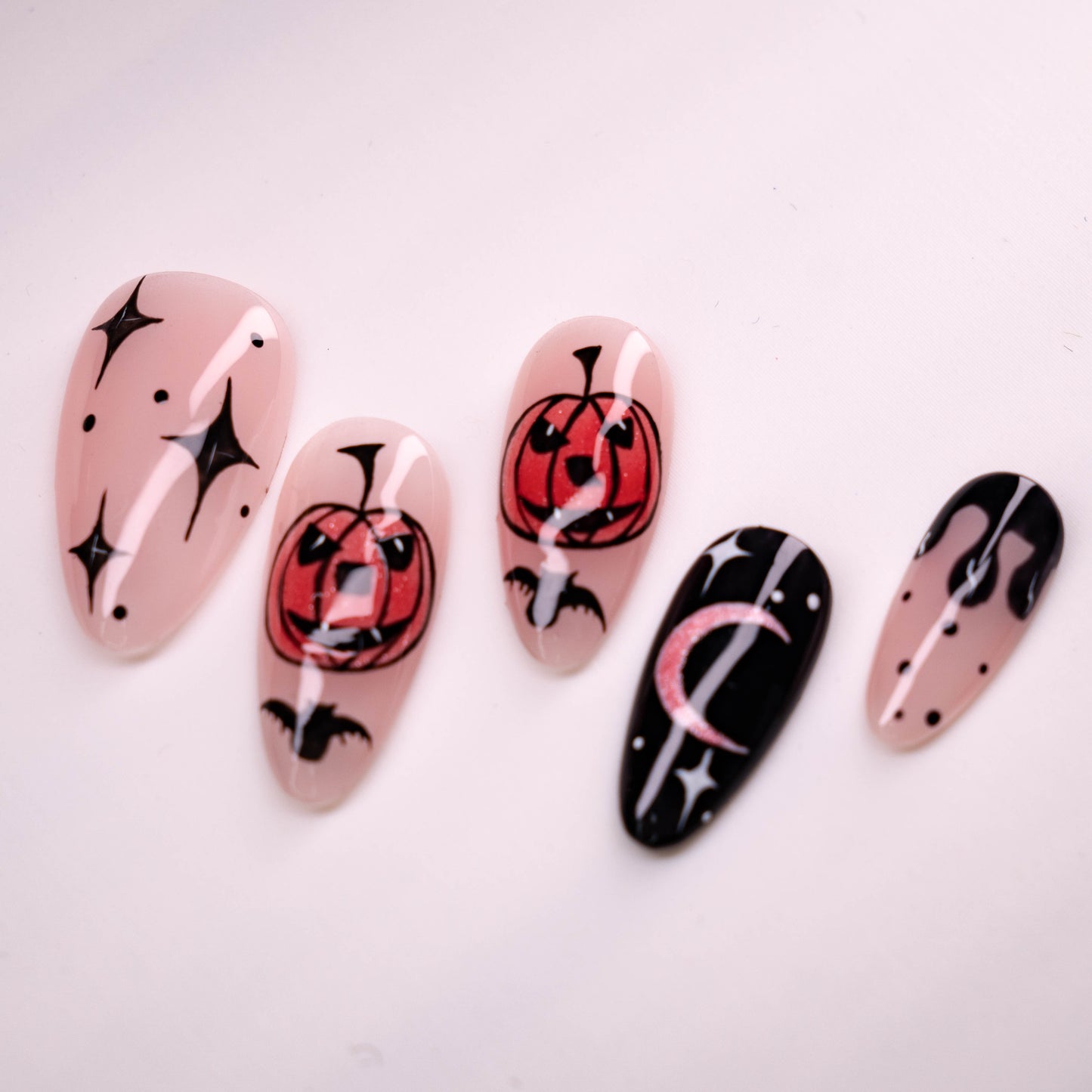 Gothic Harvest Moonset Halloween Press On Nail