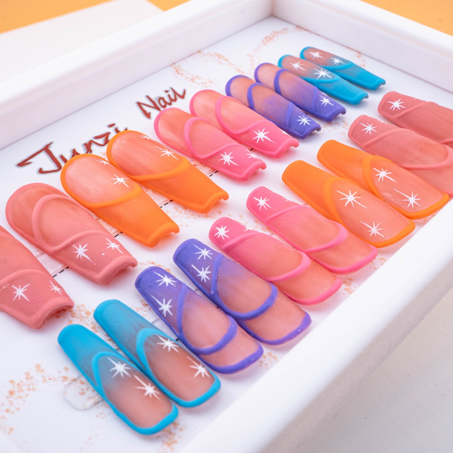 Gradient Color Star Press On Nail