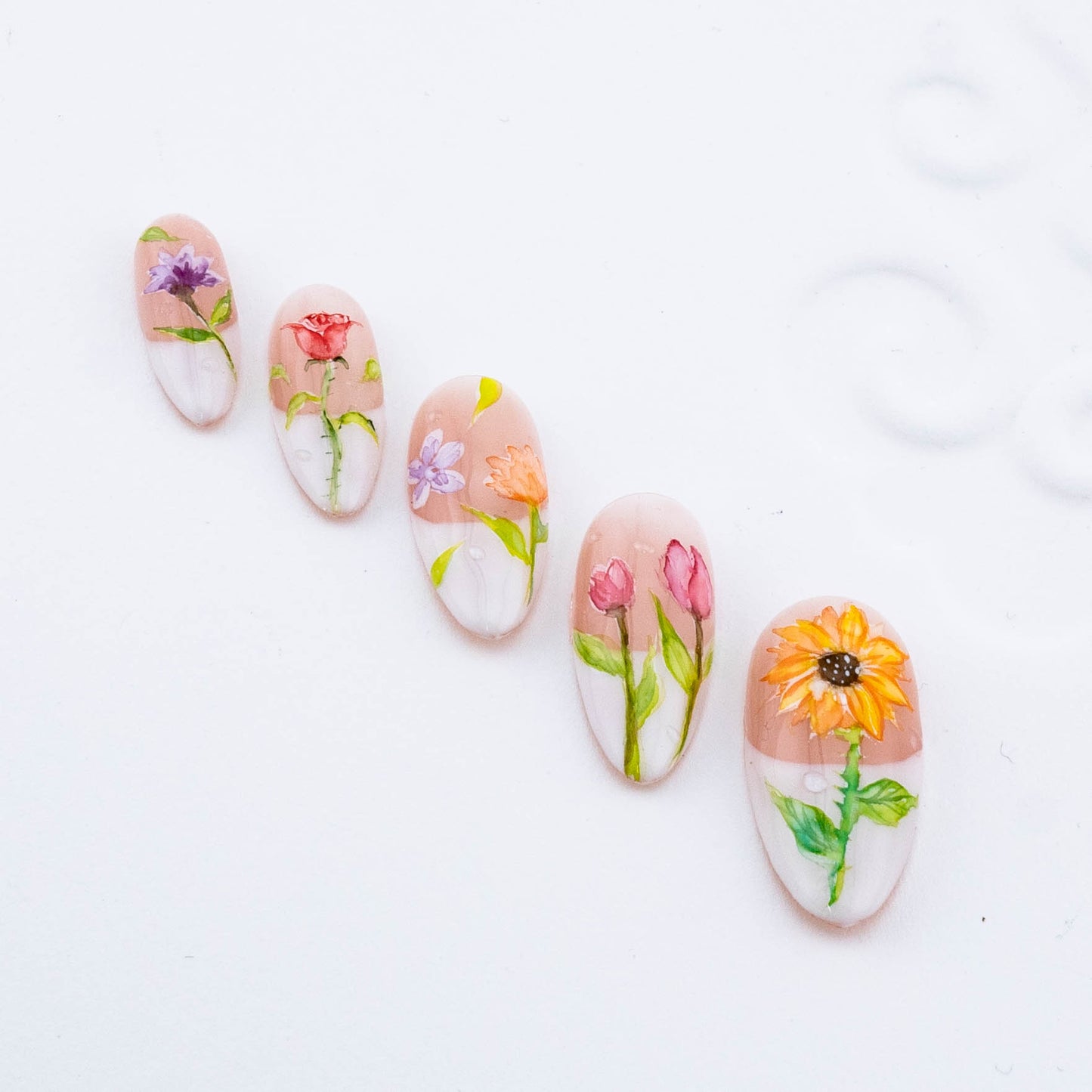 Sunflower Spring Press on Nail