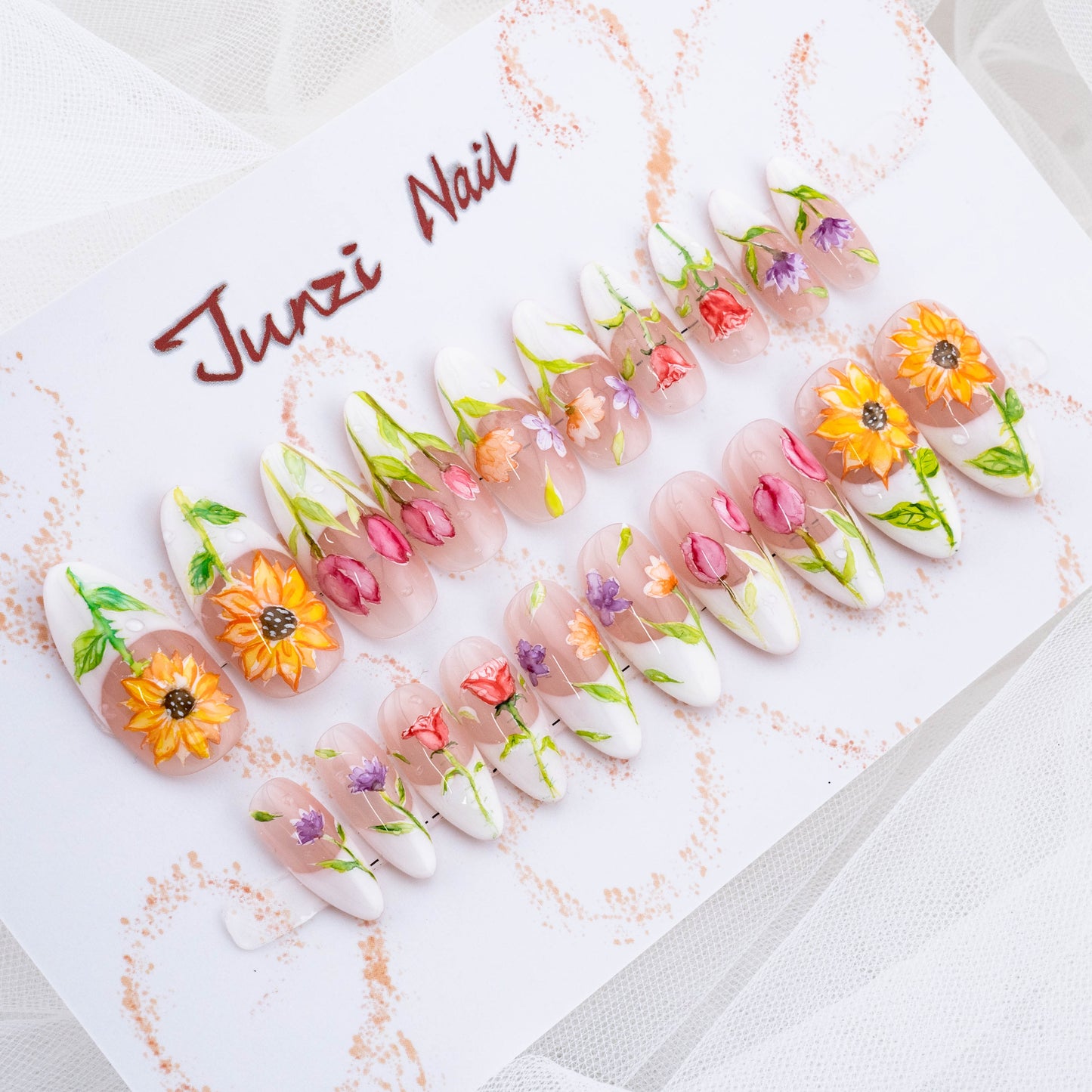 Sunflower Spring Press on Nail