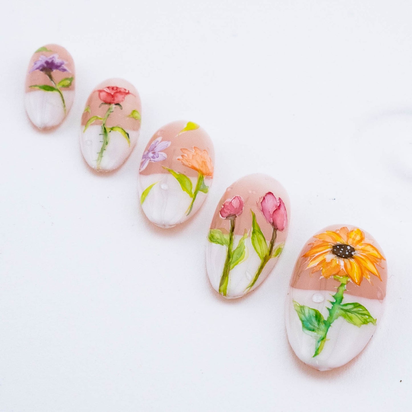 Sunflower Spring Press on Nail