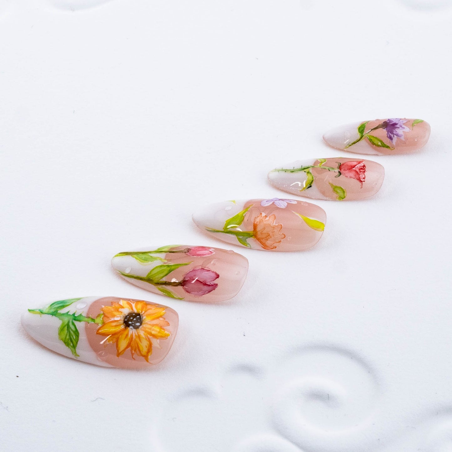 Sunflower Spring Press on Nail