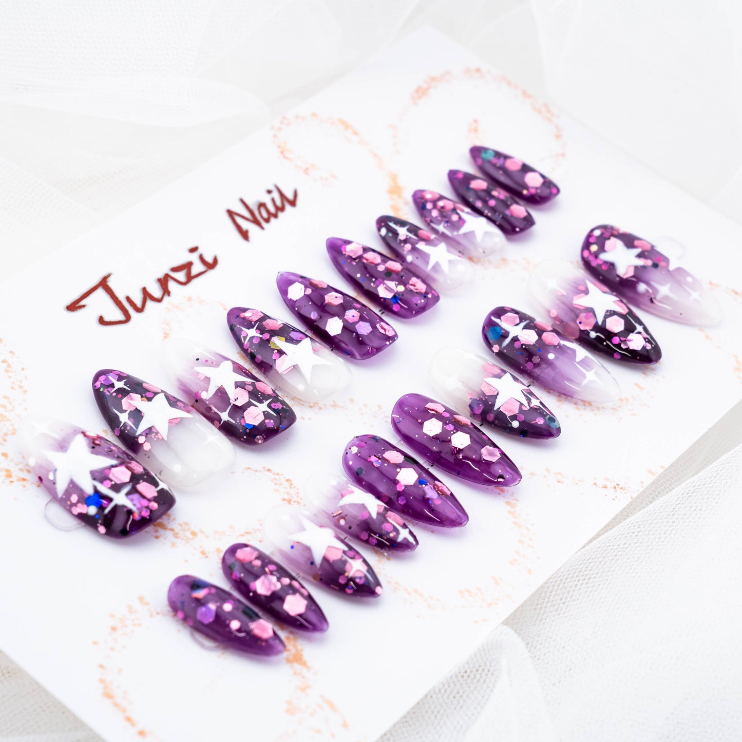 Galactic Twilight Glitter Press on Nail