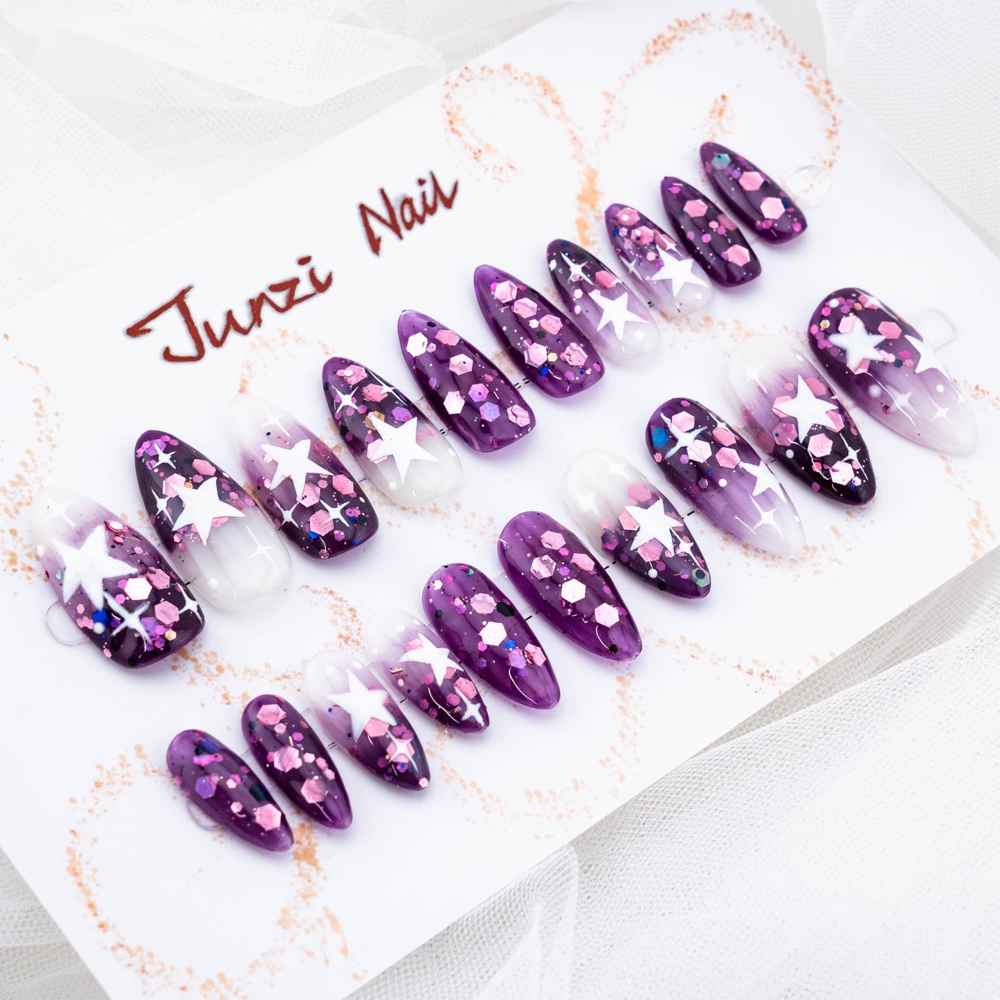 Galactic Twilight Glitter Press on Nail