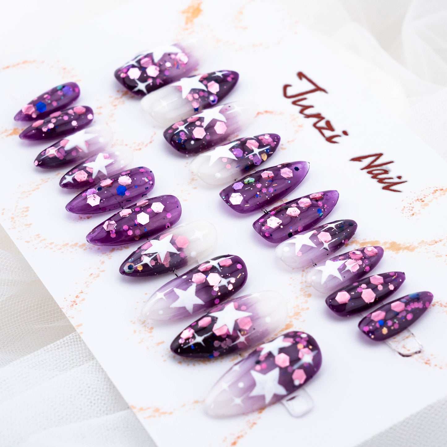Galactic Twilight Glitter Press on Nail