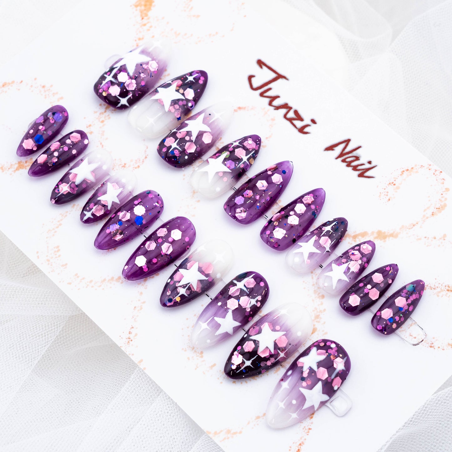 Galactic Twilight Glitter Press on Nail