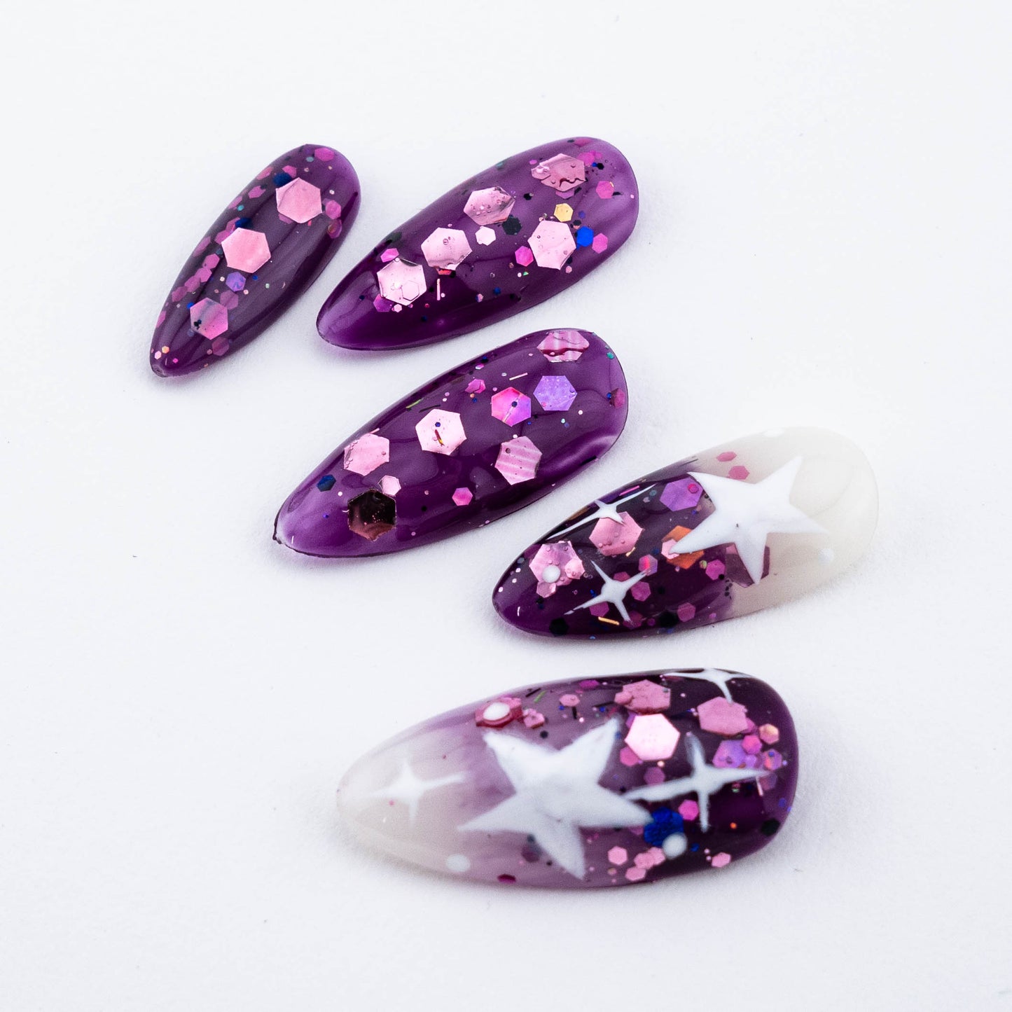 Galactic Twilight Glitter Press on Nail