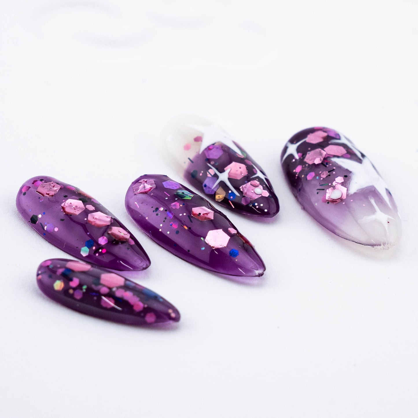 Galactic Twilight Glitter Press on Nail