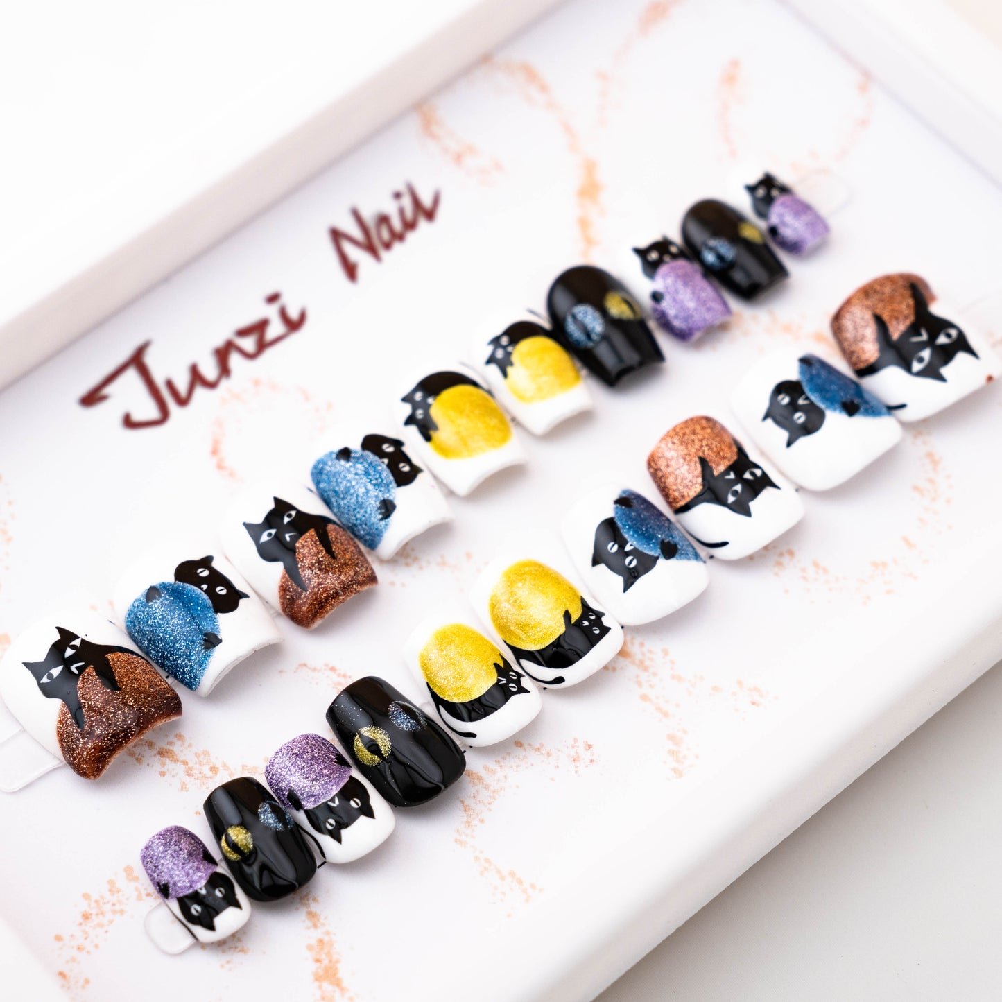 Whimsical Feline Fantasy Press On Nail
