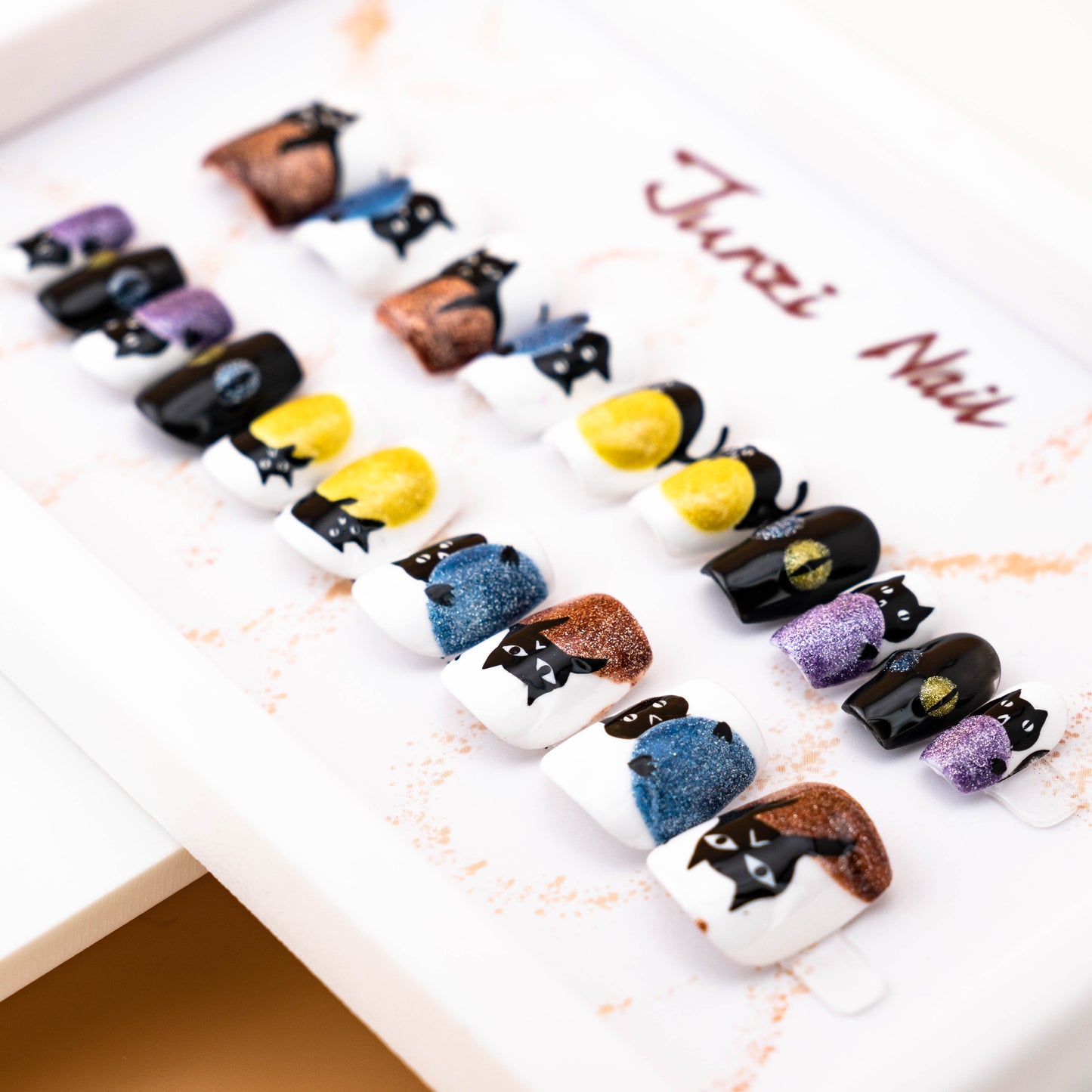 Whimsical Feline Fantasy Press On Nail