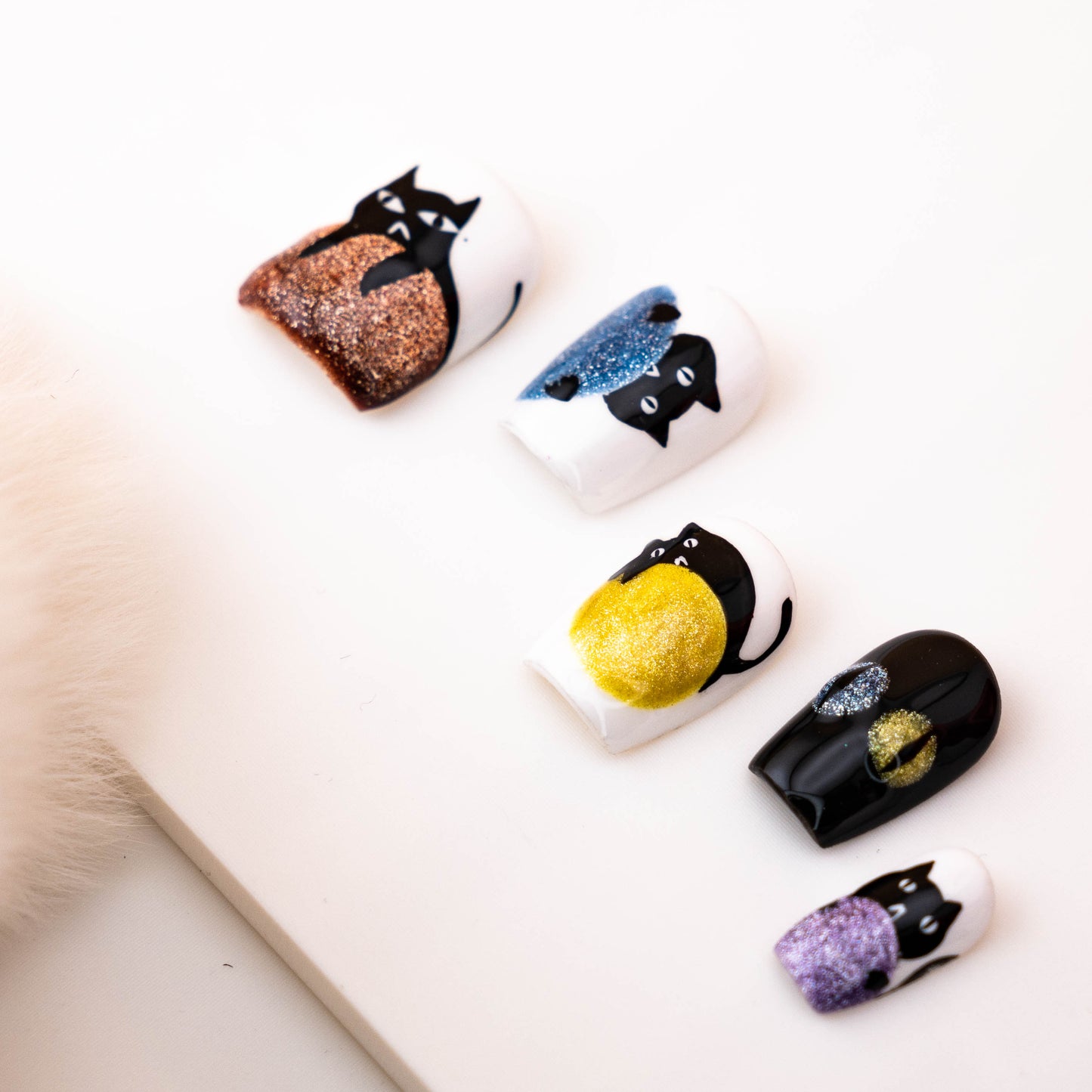 Whimsical Feline Fantasy Press On Nail