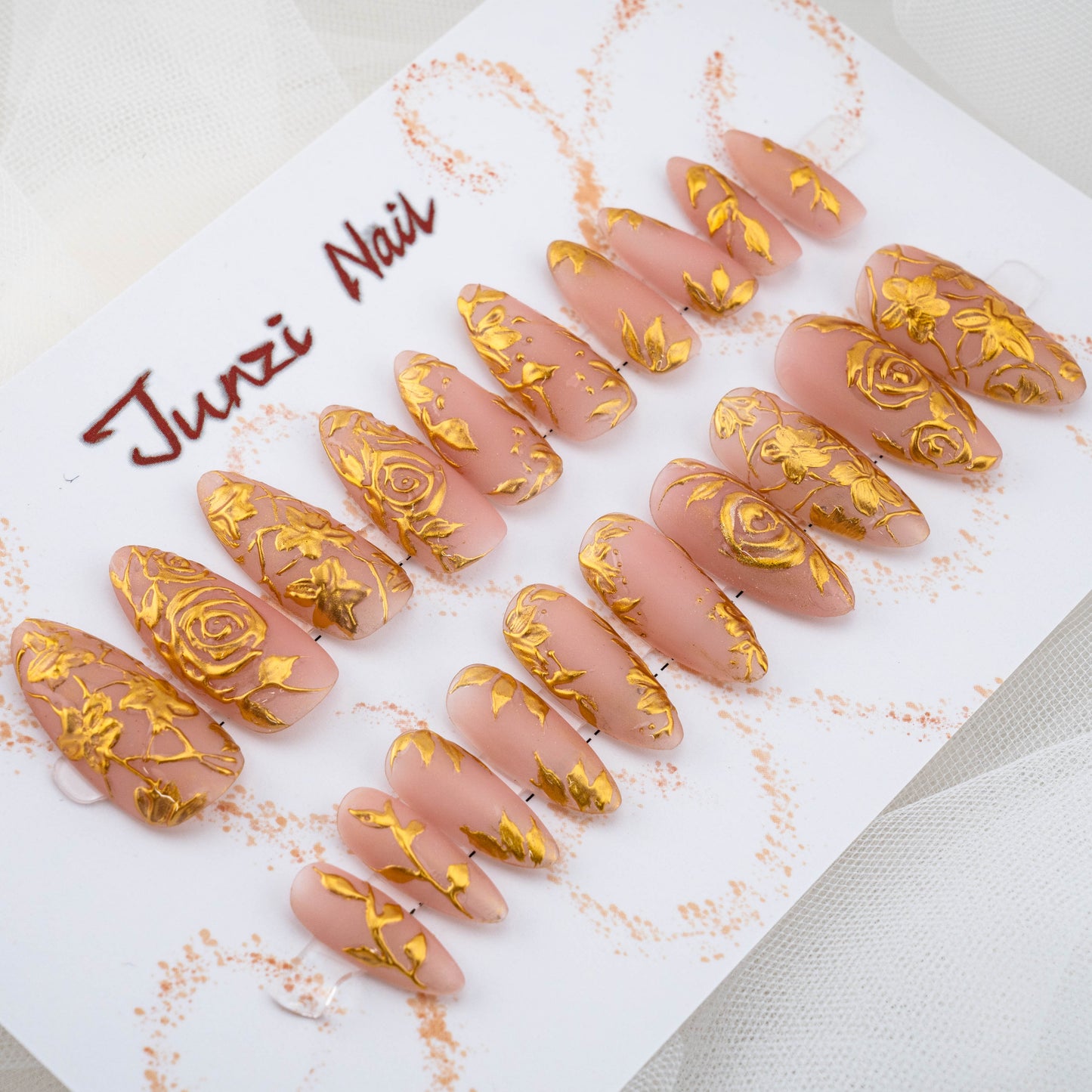 Golden Blossom Luxe Press on Nail