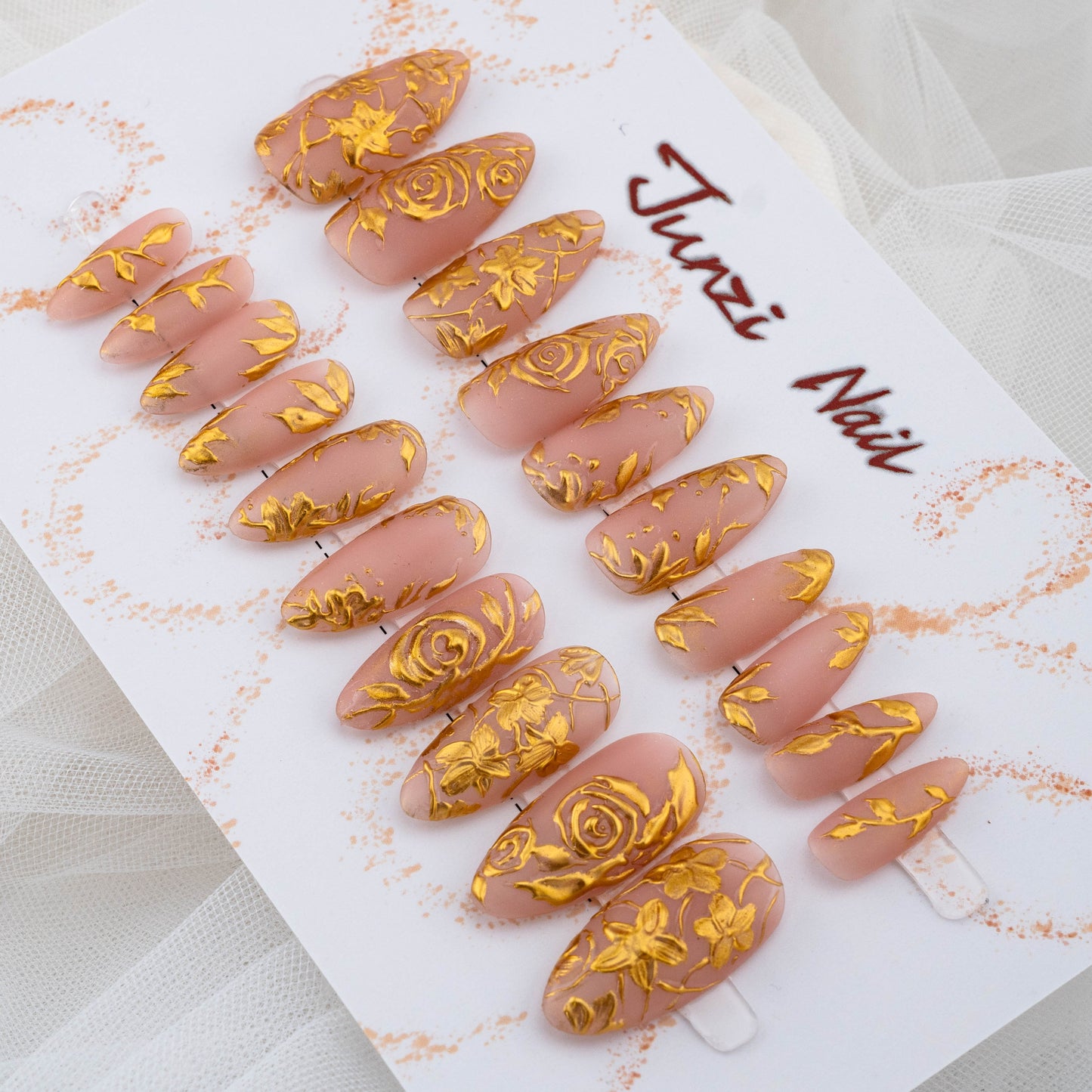Golden Blossom Luxe Press on Nail