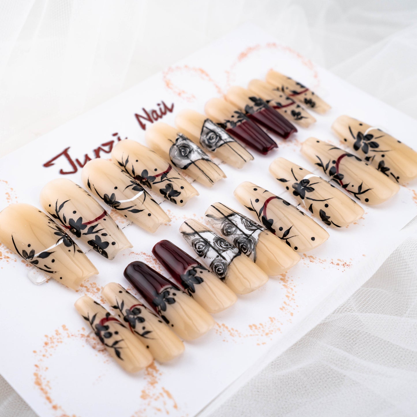 Midnight Rose Couture Press On Nail