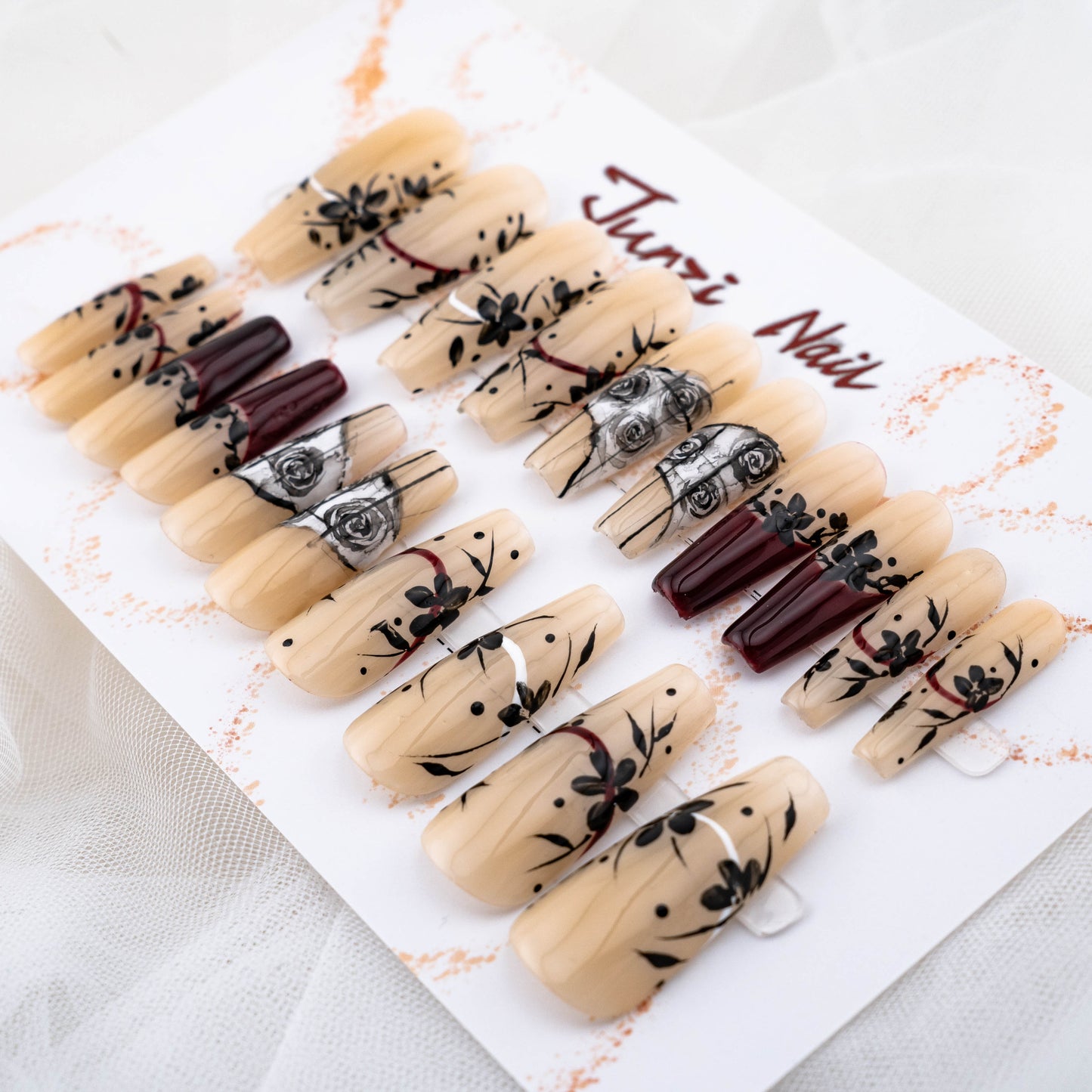 Midnight Rose Couture Press On Nail