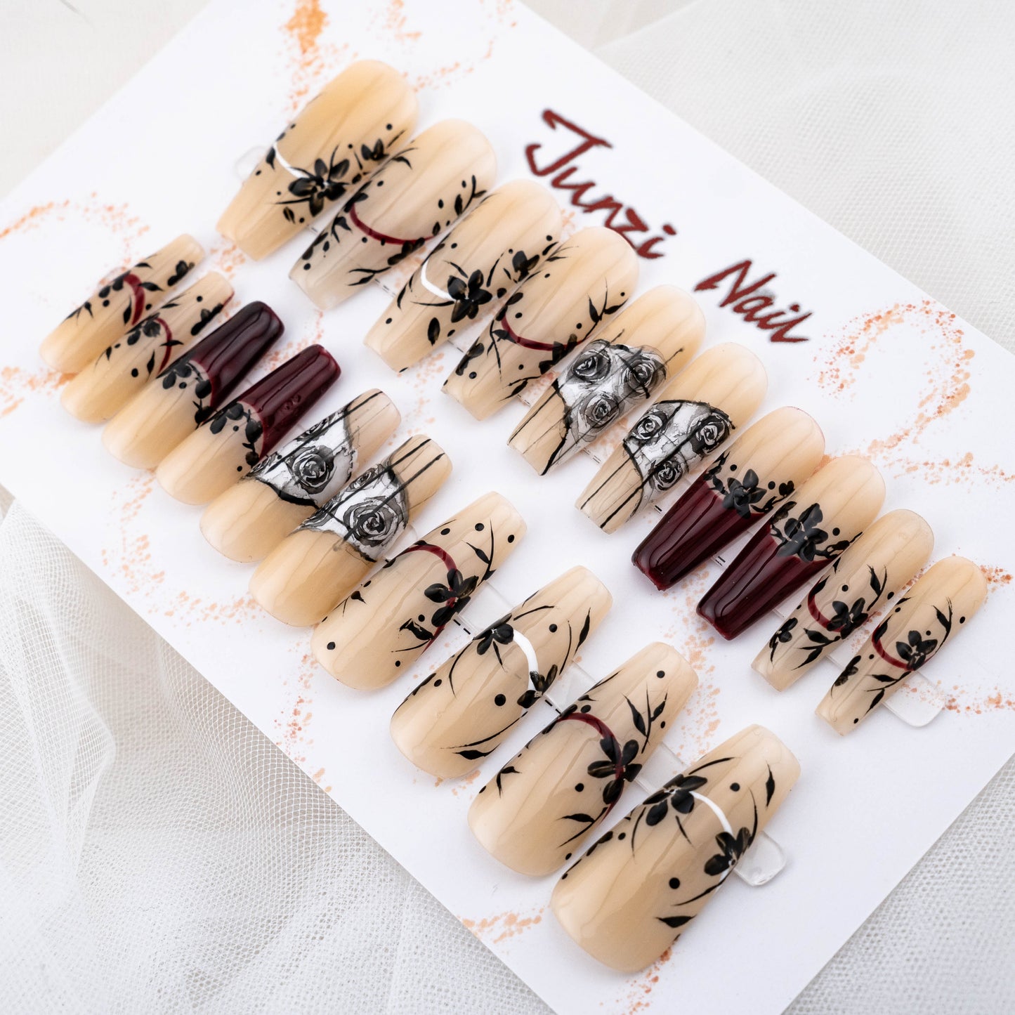 Midnight Rose Couture Press On Nail