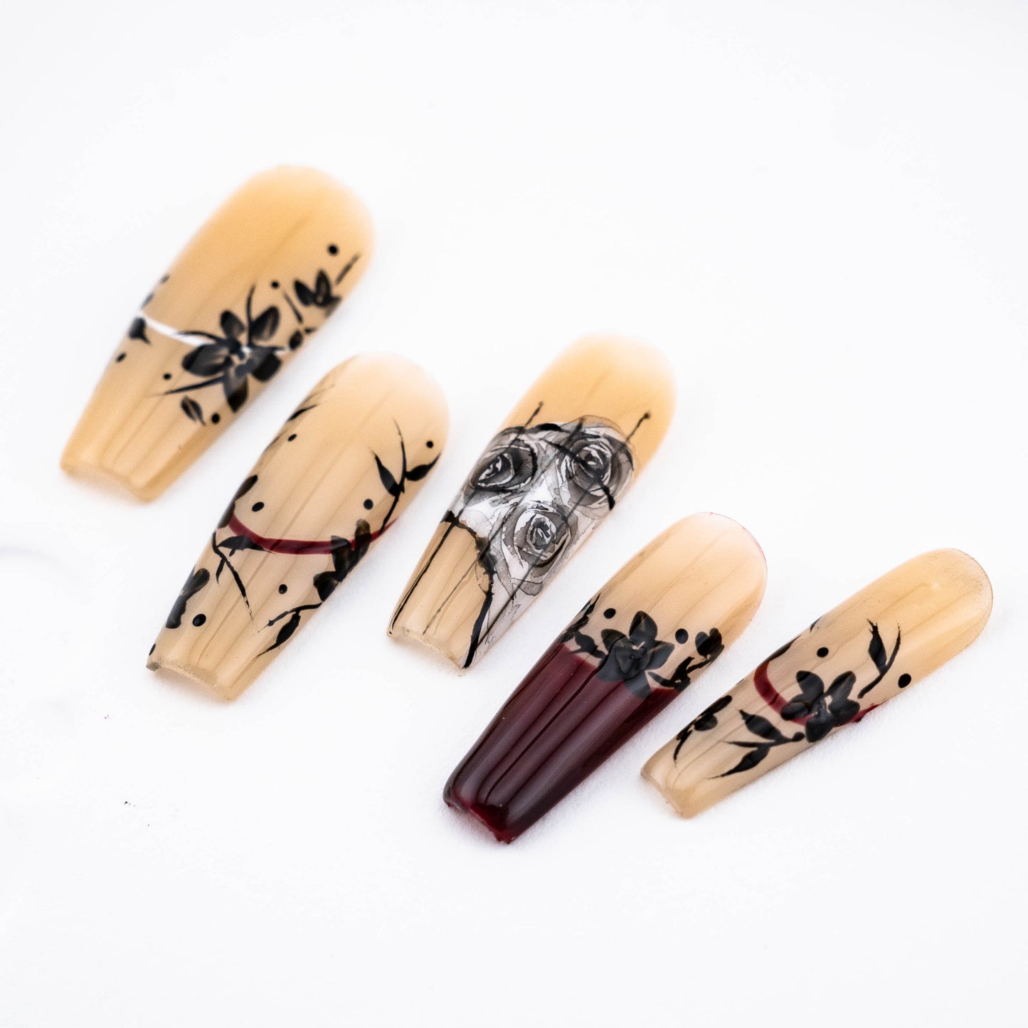 Midnight Rose Couture Press On Nail
