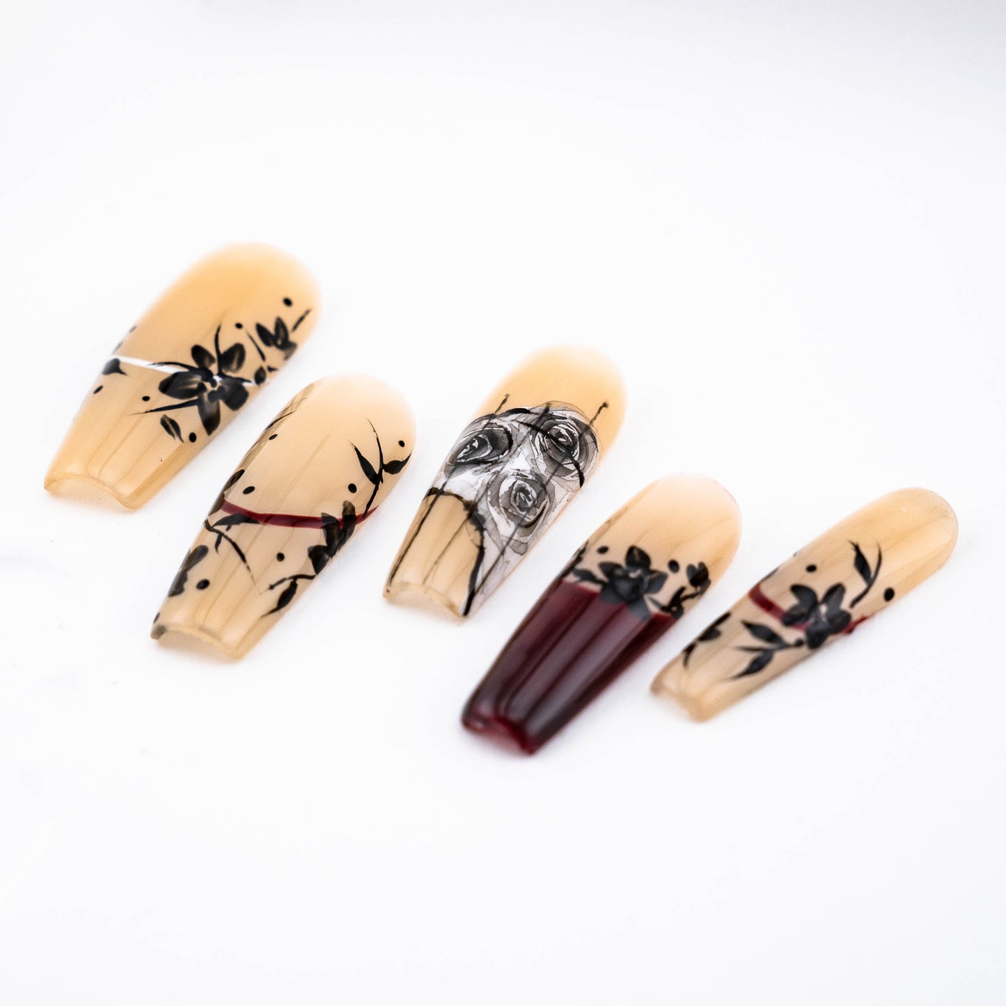 Midnight Rose Couture Press On Nail