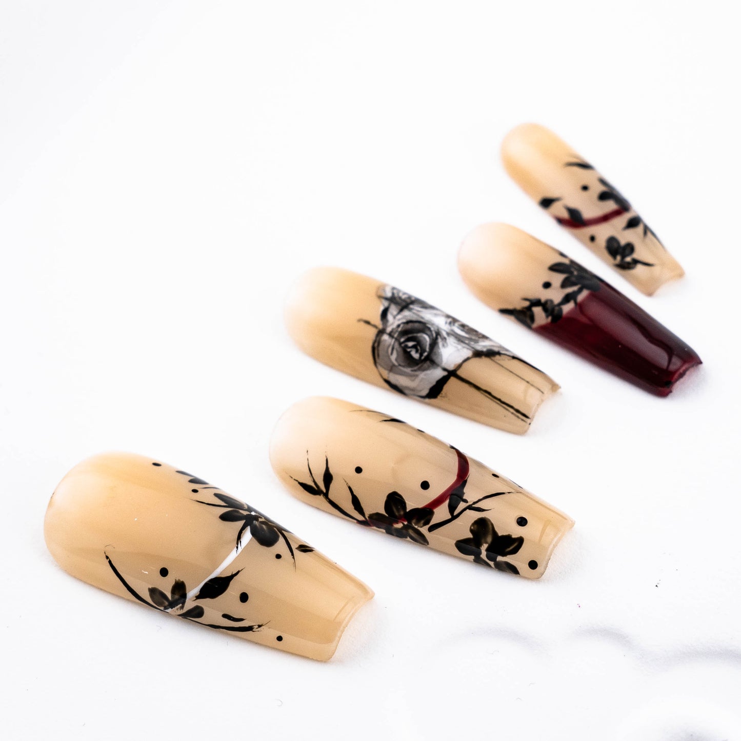 Midnight Rose Couture Press On Nail