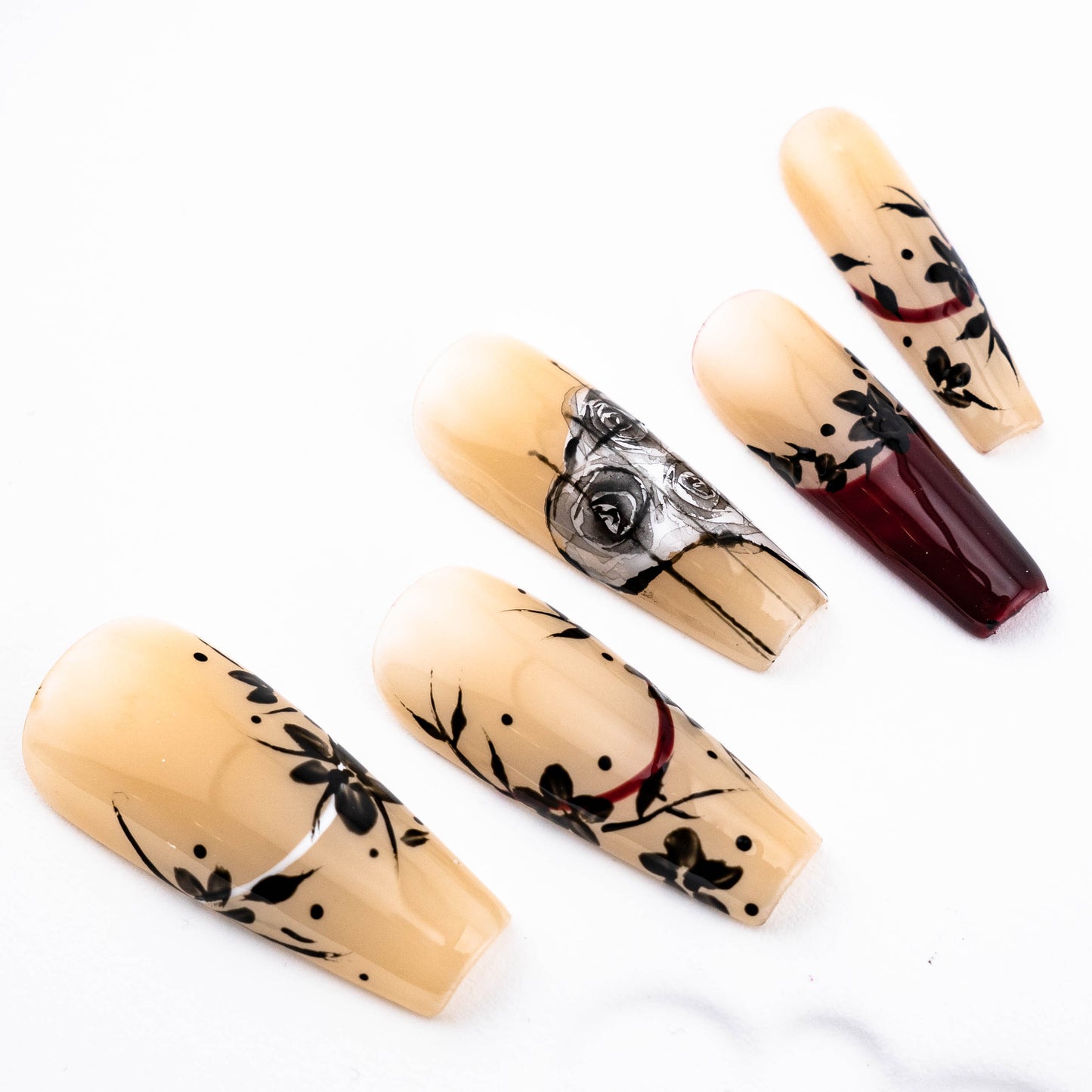 Midnight Rose Couture Press On Nail