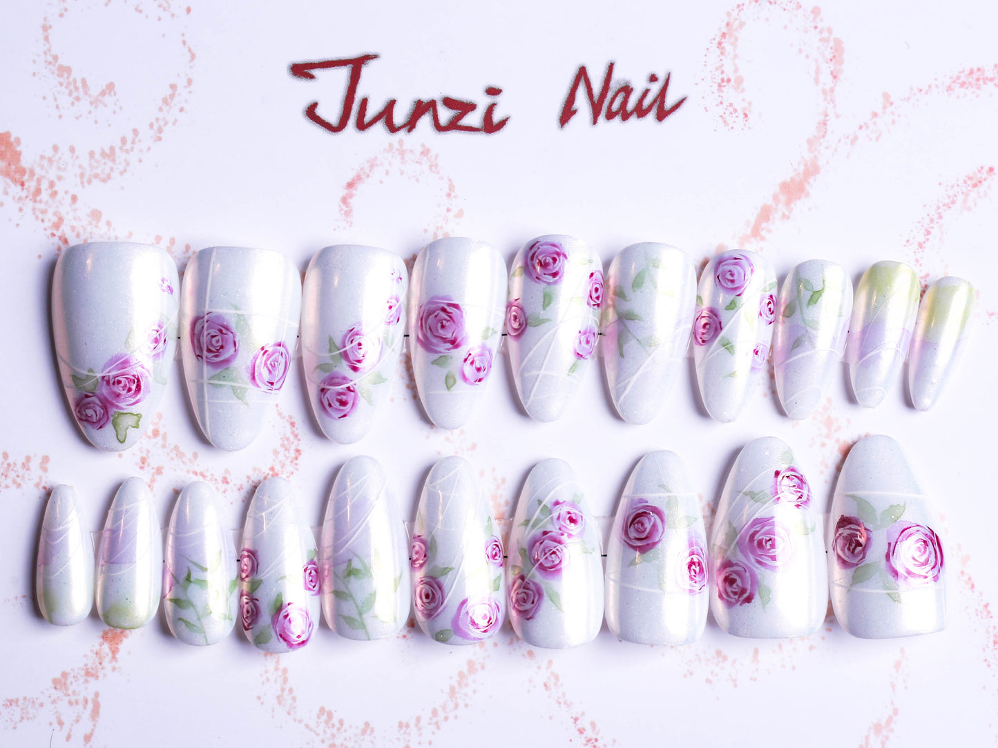 Chrome Whispering Roses Press On Nail