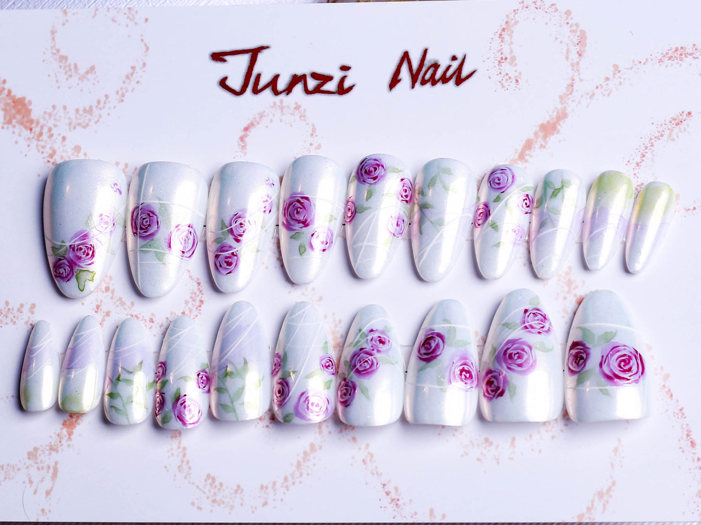 Chrome Whispering Roses Press On Nail