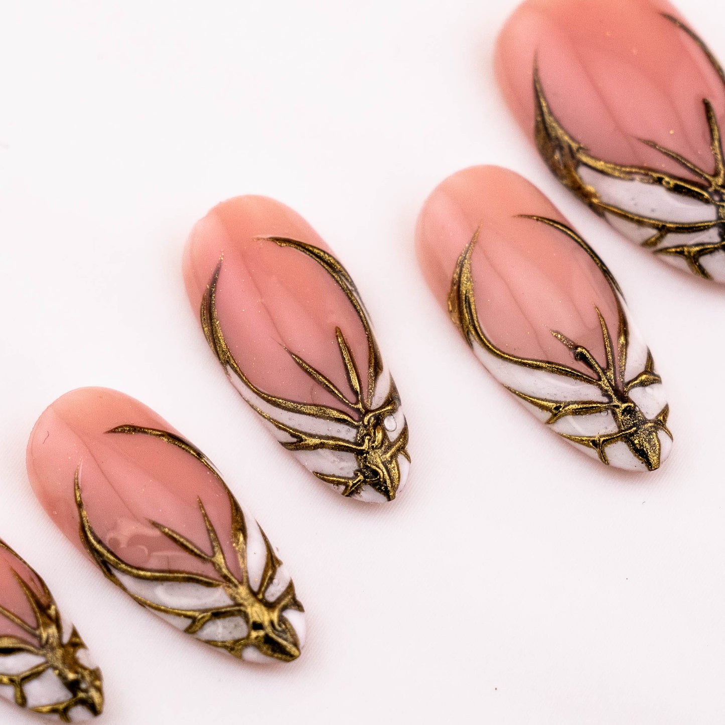 Golden Butterfly Wedding Press On Nail