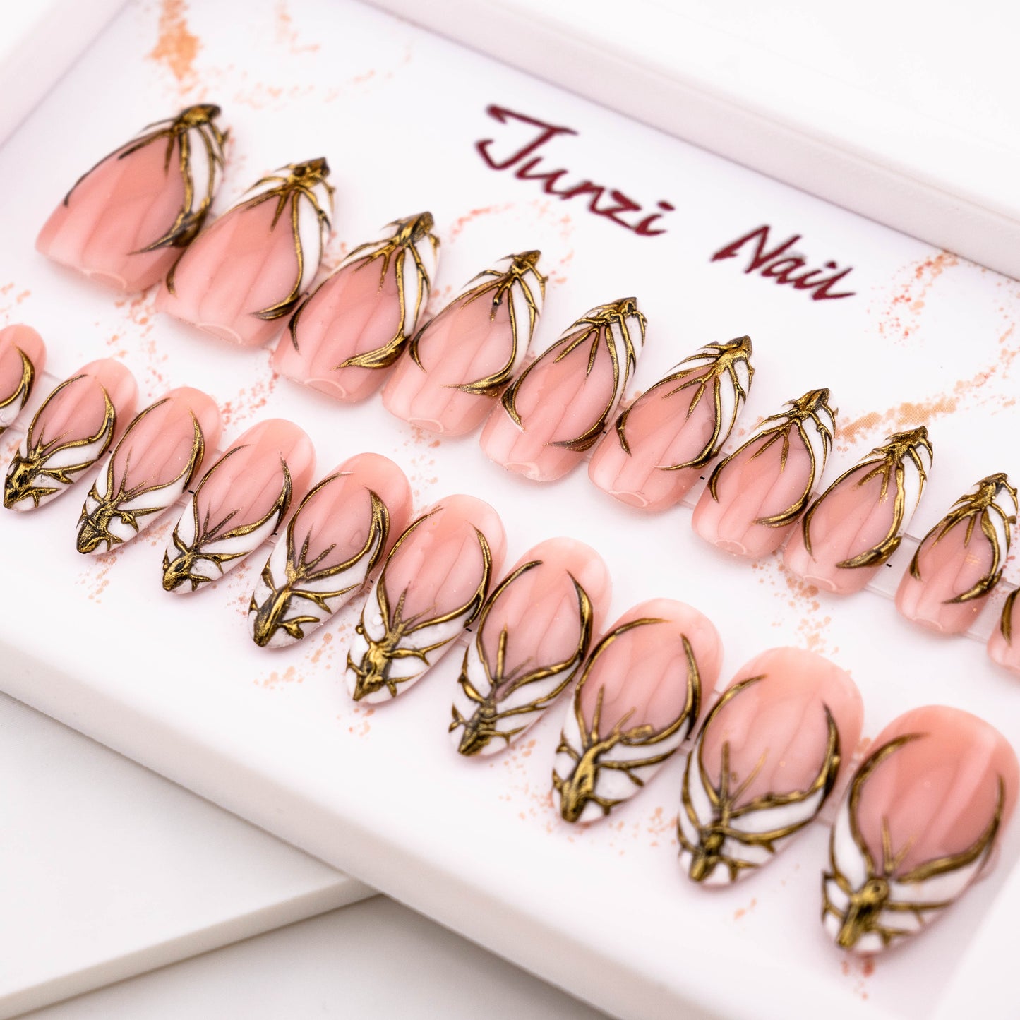 Golden Butterfly Wedding Press On Nail
