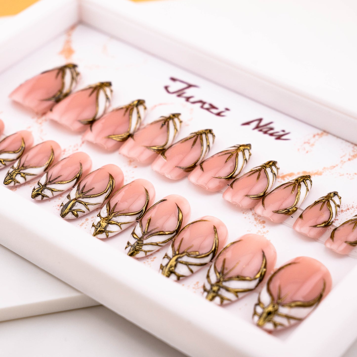 Golden Butterfly Wedding Press On Nail