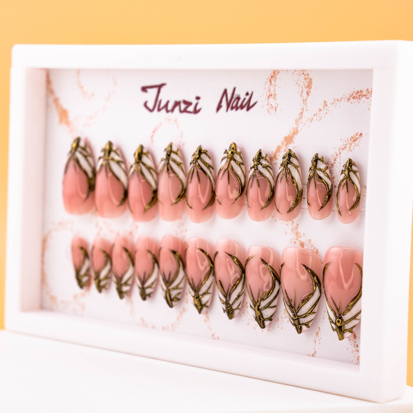 Golden Butterfly Wedding Press On Nail