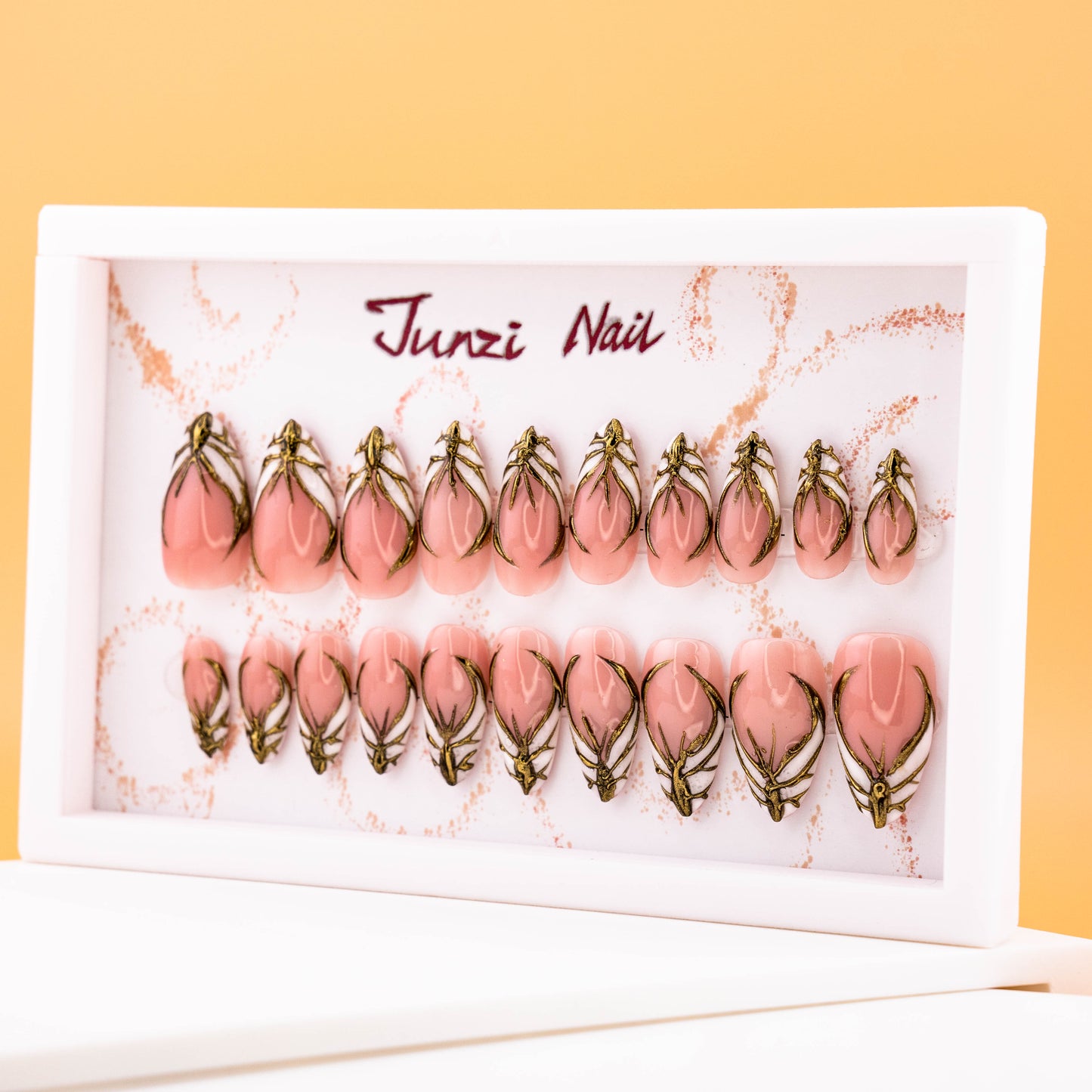 Golden Butterfly Wedding Press On Nail