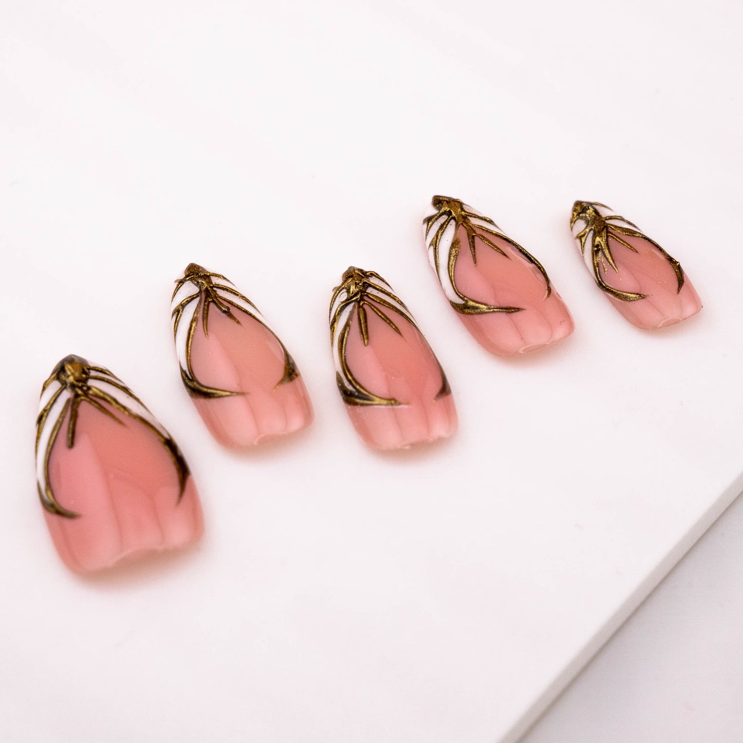 Golden Butterfly Wedding Press On Nail