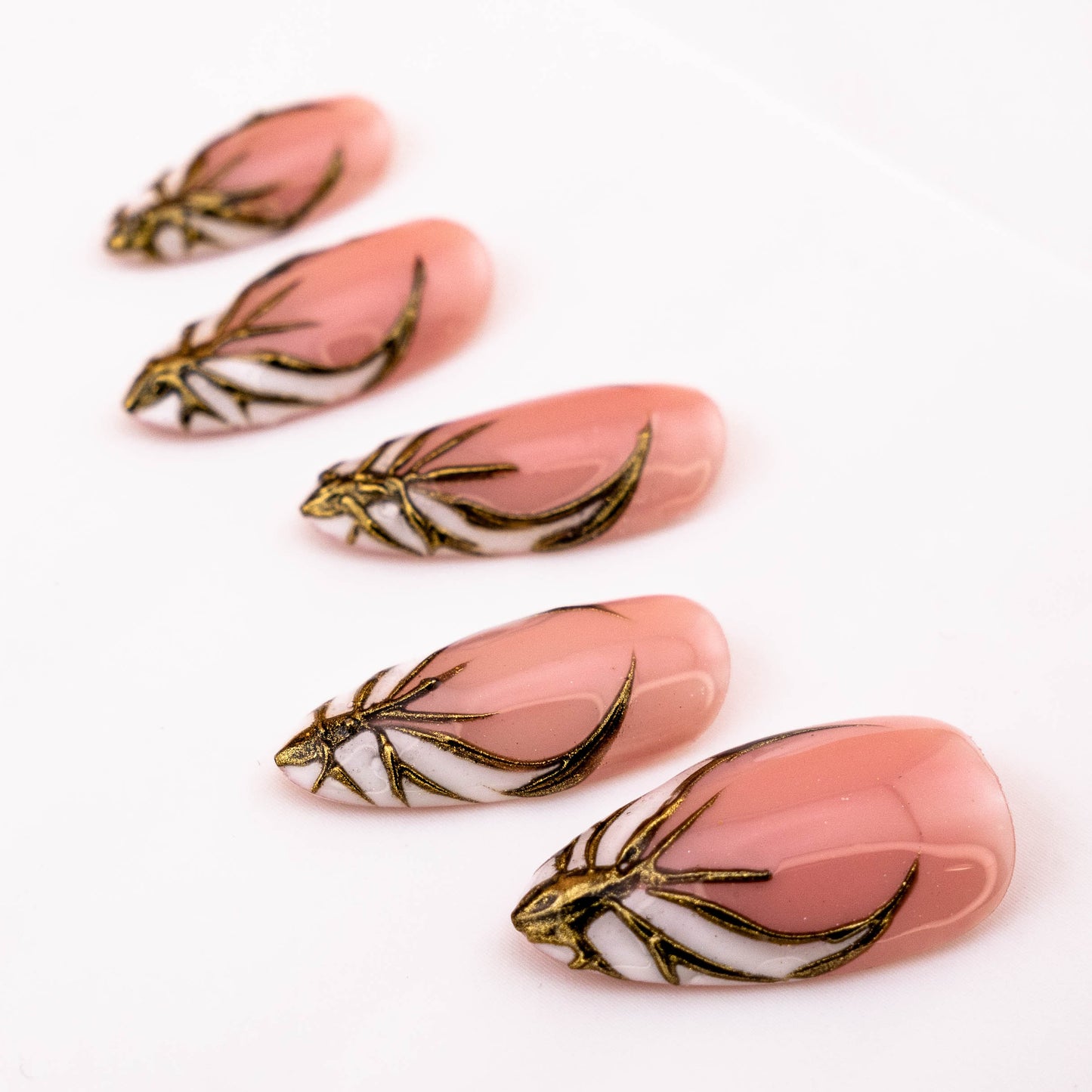 Golden Butterfly Wedding Press On Nail