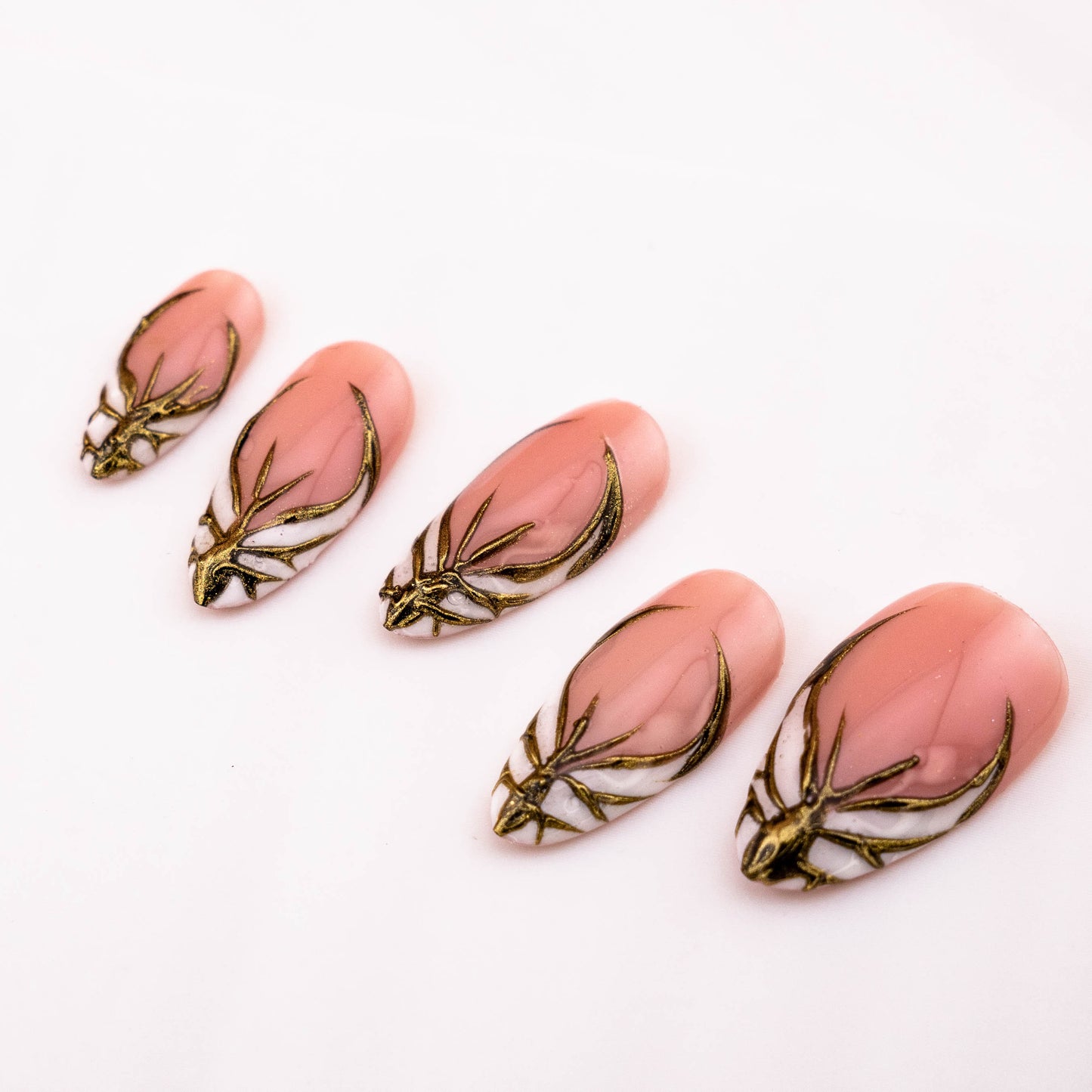 Golden Butterfly Wedding Press On Nail