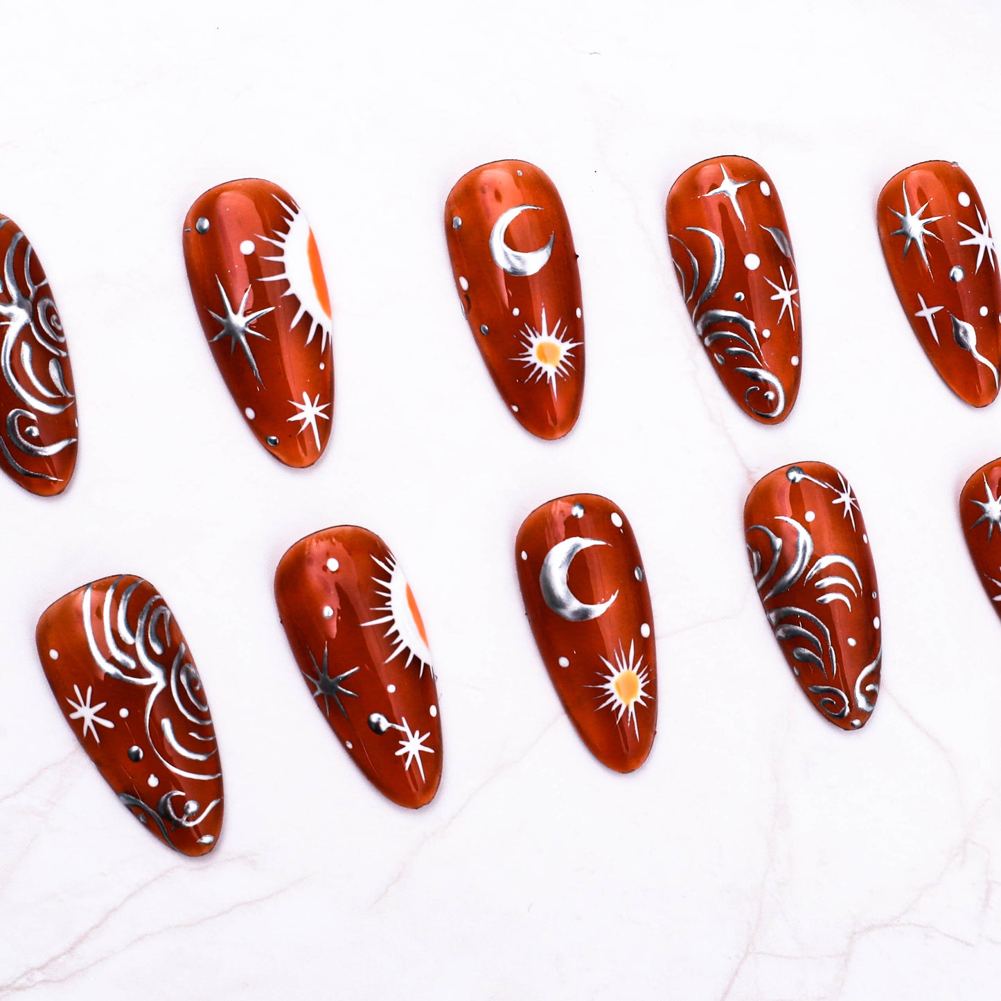 Cosmic Sunset Dreams Press on Nail