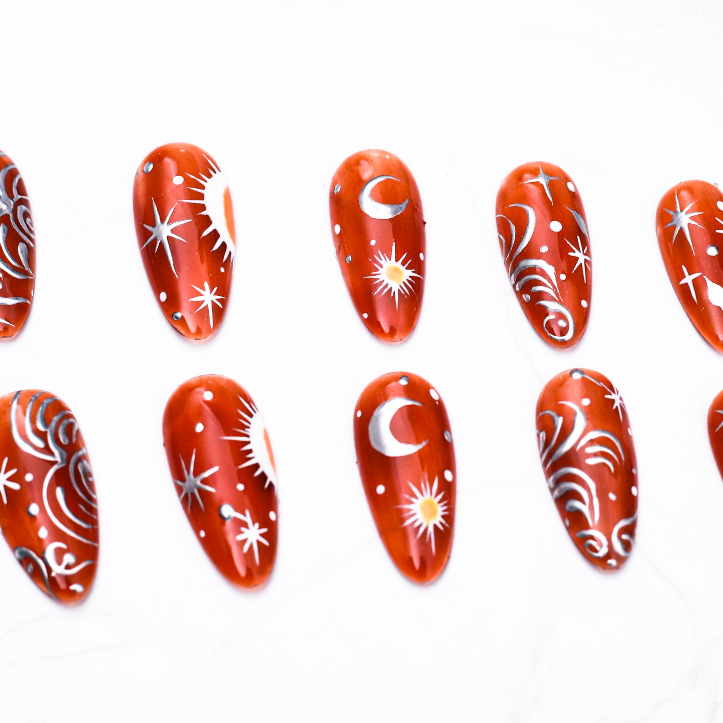 Cosmic Sunset Dreams Press on Nail
