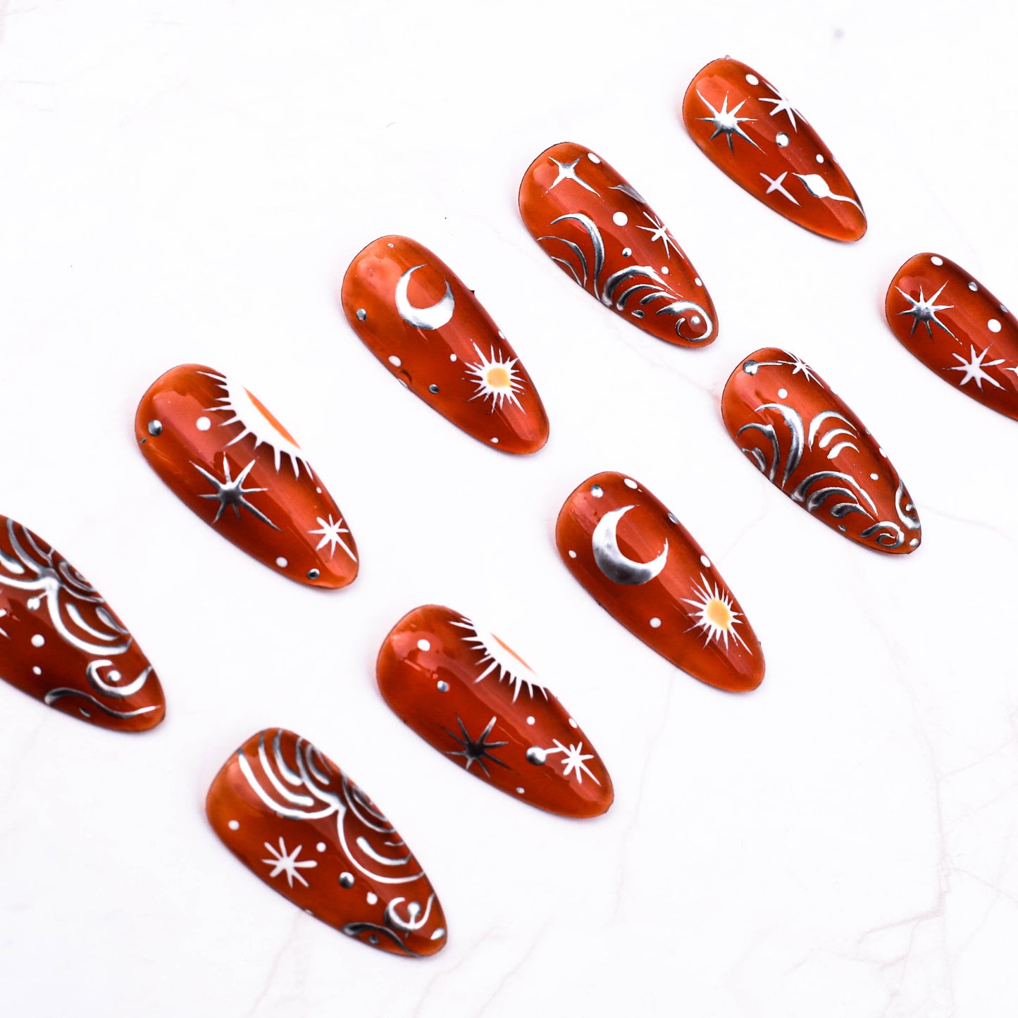 Cosmic Sunset Dreams Press on Nail
