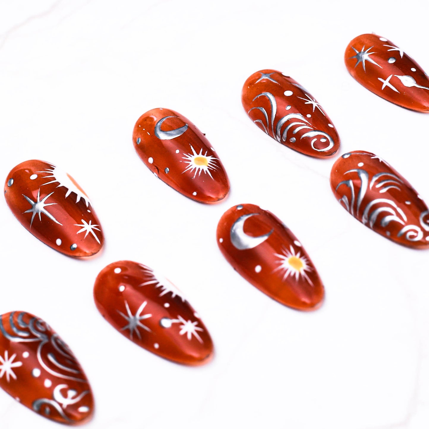 Cosmic Sunset Dreams Press on Nail