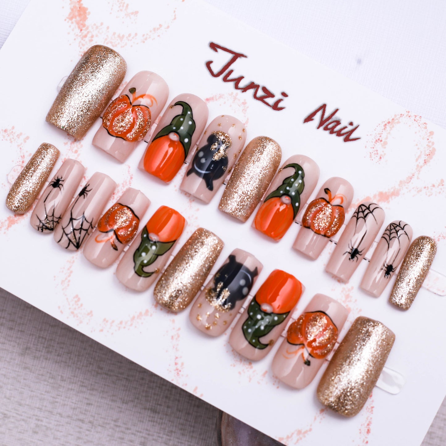 Glittering Halloween Harvest Press On Nail