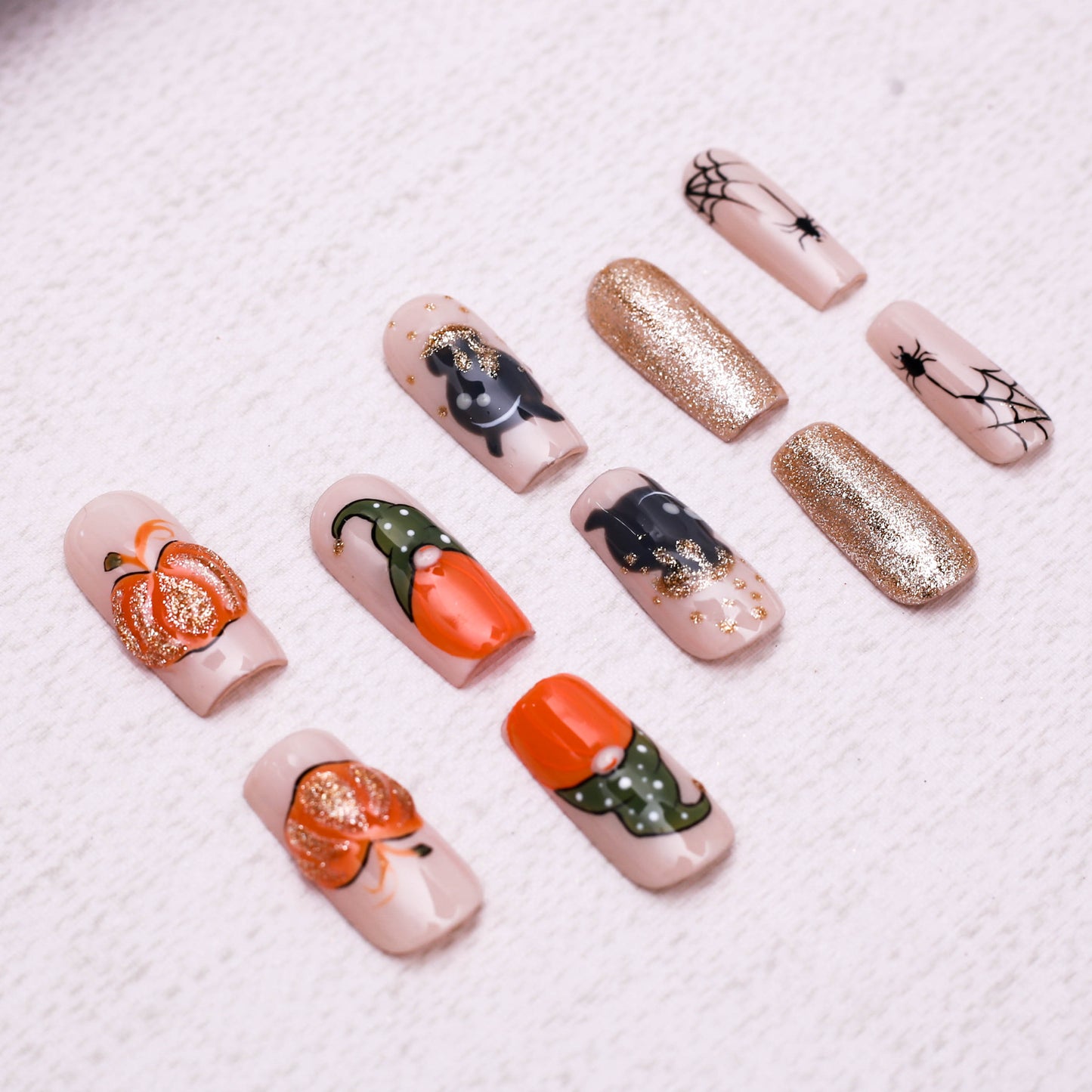 Glittering Halloween Harvest Press On Nail