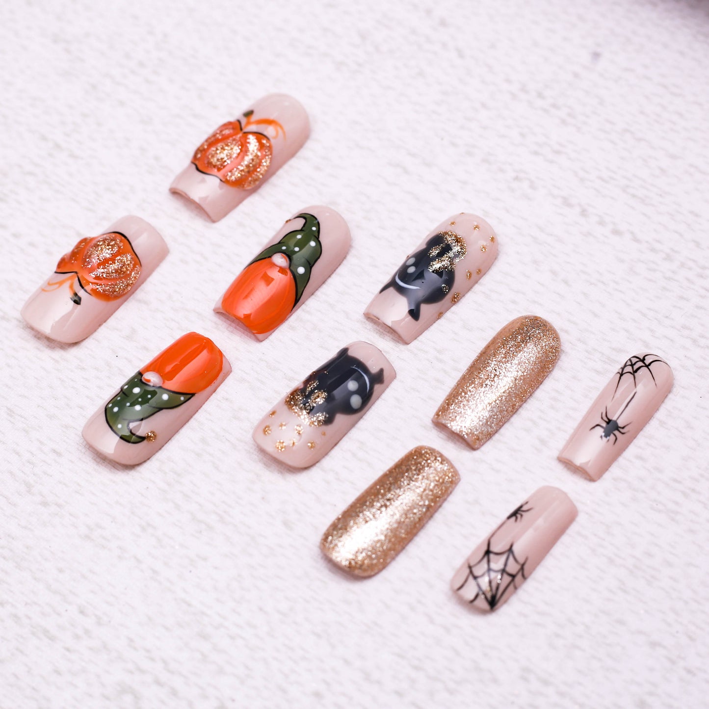 Glittering Halloween Harvest Press On Nail
