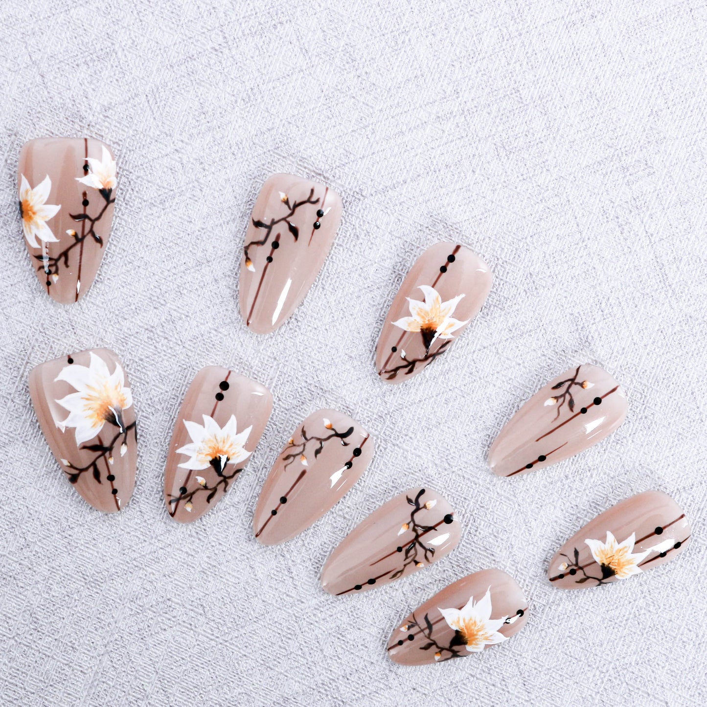 Lotus Whisper Handmade Press on Nail