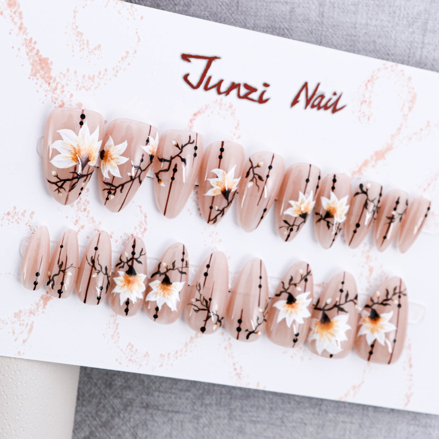 Lotus Whisper Handmade Press on Nail