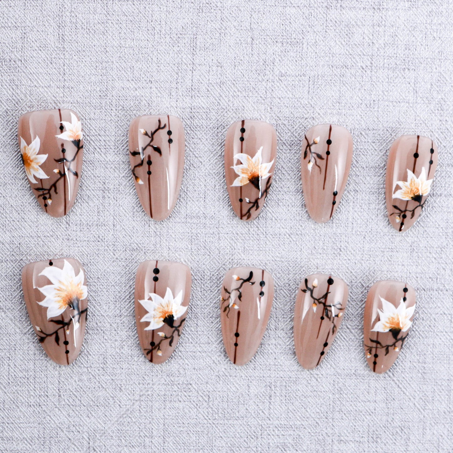 Lotus Whisper Handmade Press on Nail